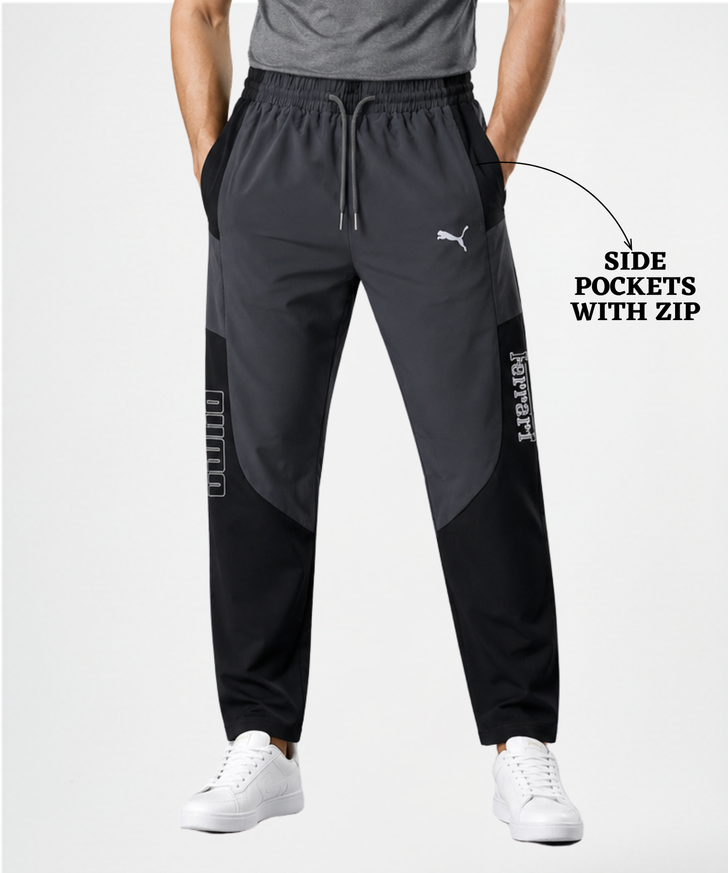 Imported Ns Parachute Lycra Lower (15% Lycra 145 GSM)| Color Block Design