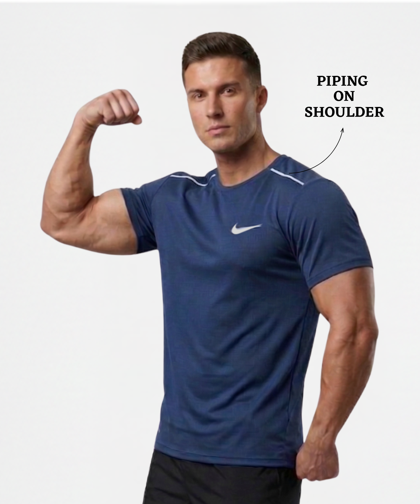 Imported Reebok Knit Lycra T-shirt- GSM 180 | Piping On Shoulder