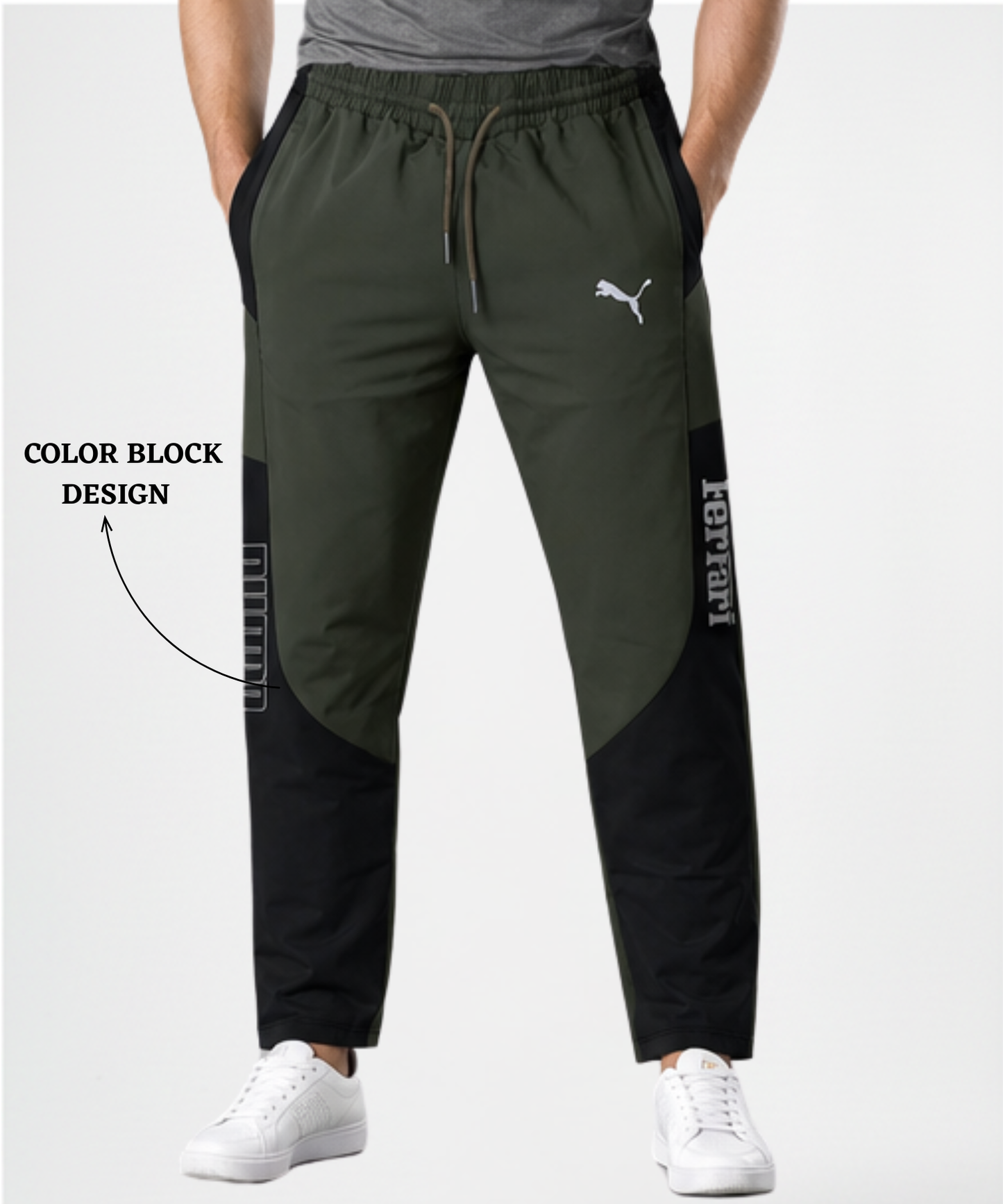 Imported Ns Parachute Lycra Lower (15% Lycra 145 GSM)| Color Block Design