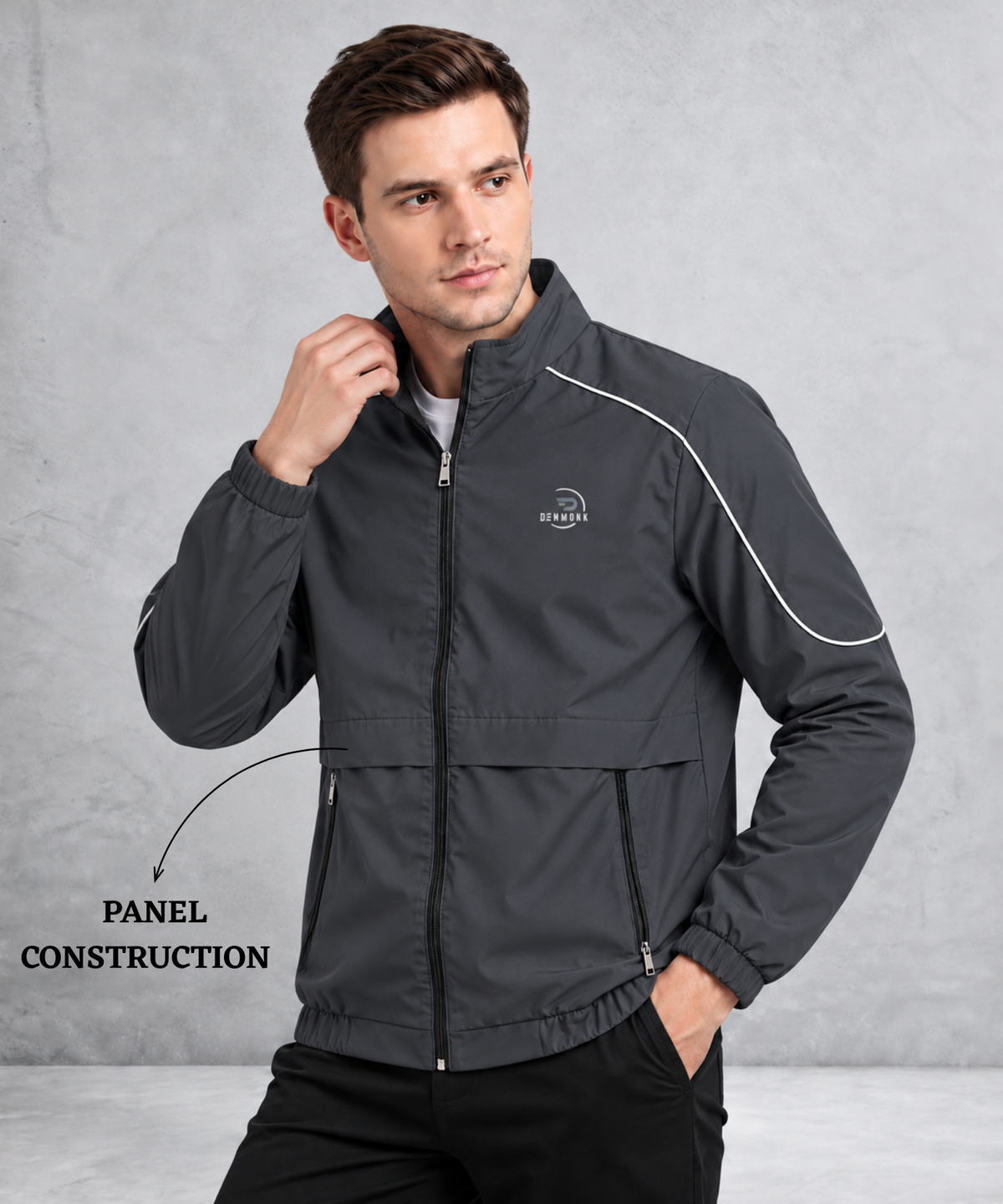 Denmonk Men's Imported T-400 Windcheater Jacket with Inner Lining | 350 GSM | Regular Fit