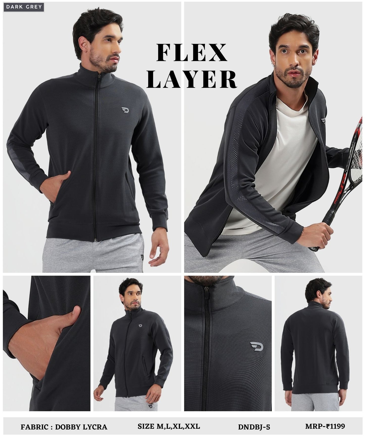 Stylish Full-Zip Jacket - Imported Dobby Lycra  (GSM 290)