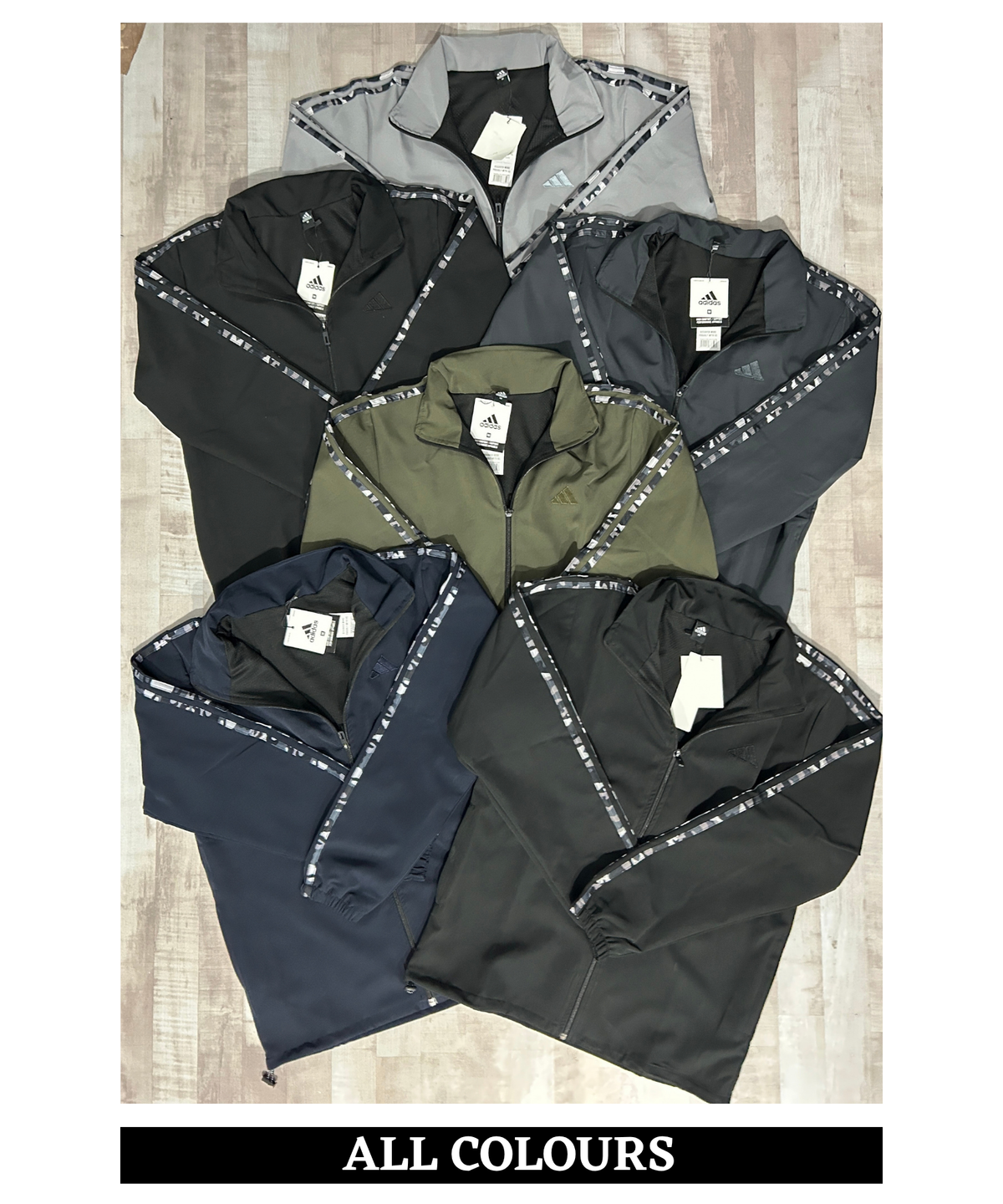 Men's Premium Imported Ns Terry  Lycra Sports Jacket with Camouflage Style 3 Strips Design| With Inner Lining | 180-190 GSM | Regular Fit