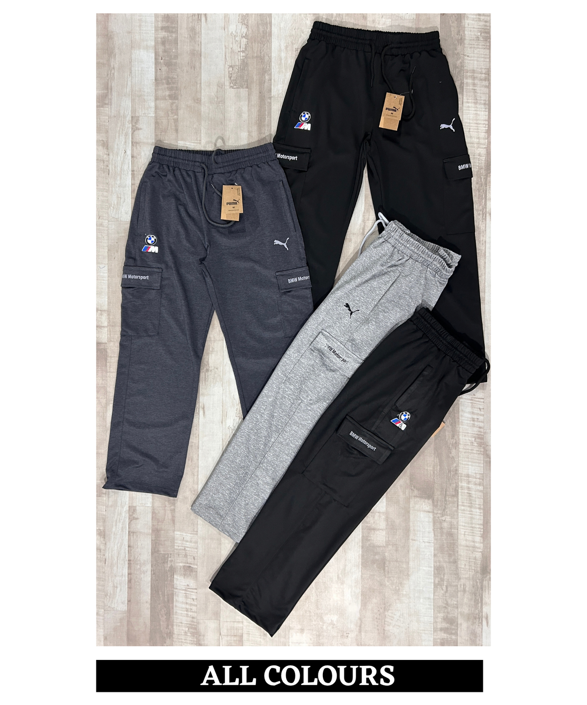 Imported Poly Cotton Lycra TrackPant with Flap Pockets | Dual Branding Logo | GSM 250 | Straight Fit