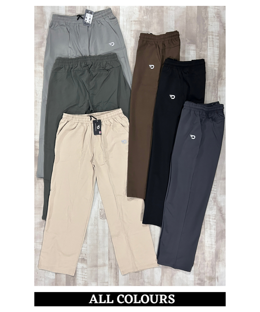 Men’s Imported Cotton Feel Terry Lycra Track Pants With Back Pockets | 180-190 GSM | Baggy Loose Fit