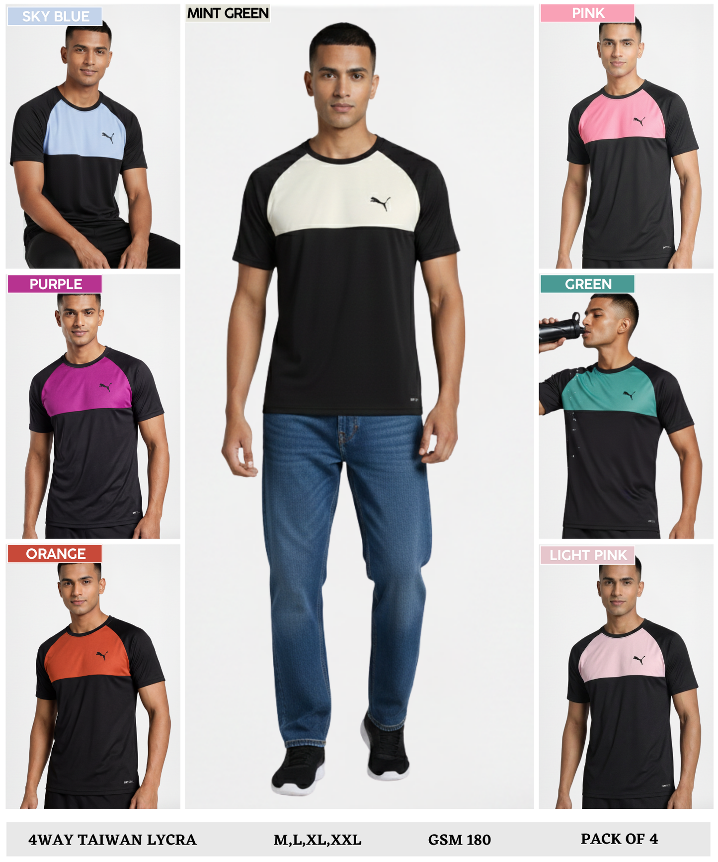Imported 4way Taiwan Lycra T-shirt