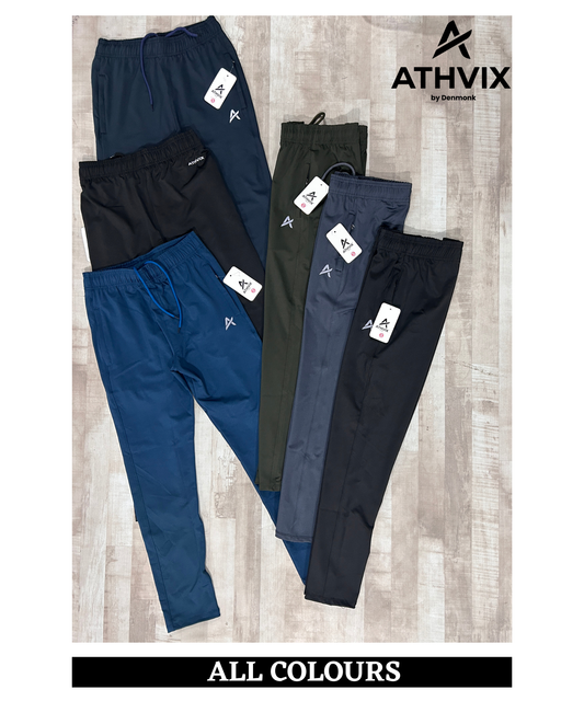 Imported 4-Way Lycra Track Lower – 240 GSM Premium Stretch | Athvix Active Wear By Denmonk