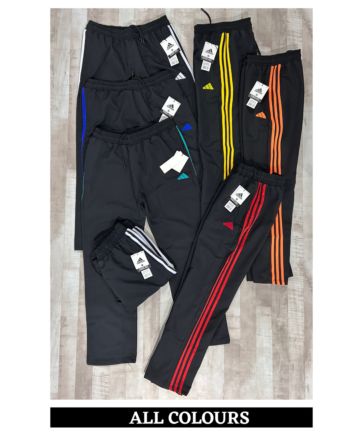 Imported Ns Terry Lycra TrackPant With  Multi-Colour 3-Stripe Design  | GSM 180-190 | Straight Fit