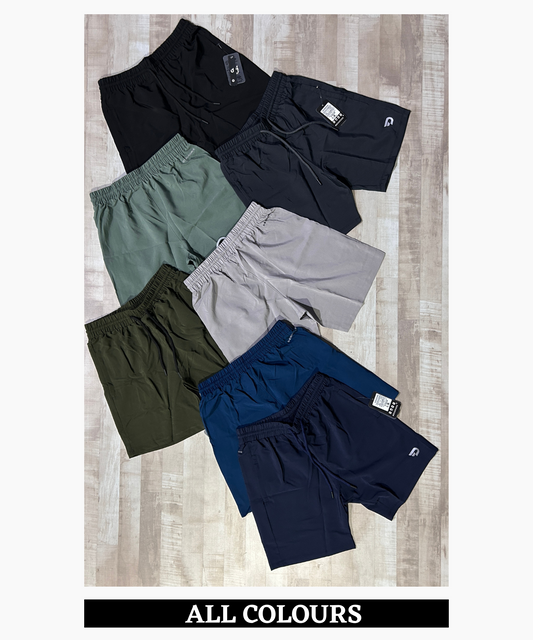 Men’s Solid Active Shorts - Imported Ns Parachute Lycra (15% Lycra 130 GSM)