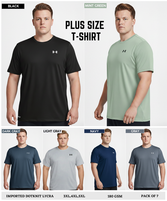 Imported Dotknit Lycra T-Shirts- (GSM 180) Round Neck | Half Sleeves