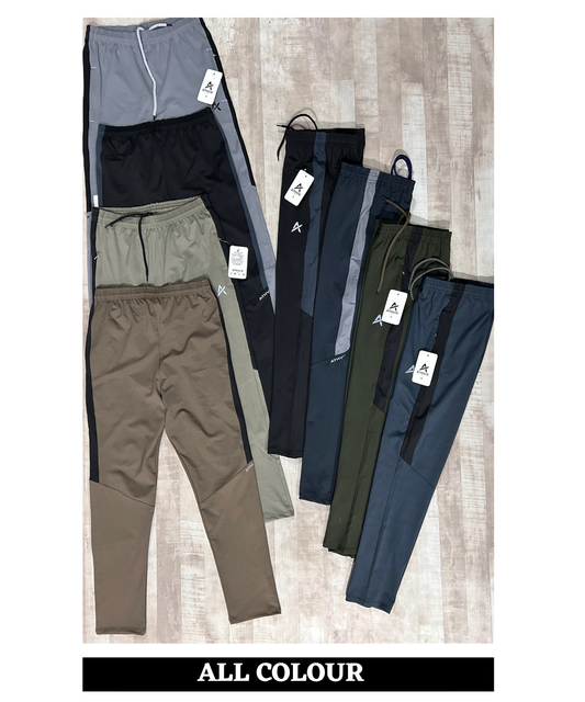 Athvix Activewear 4-Way Lycra Track Pants with Contrast Side Panel (240 GSM) – Stretch Fit & Premium Comfort