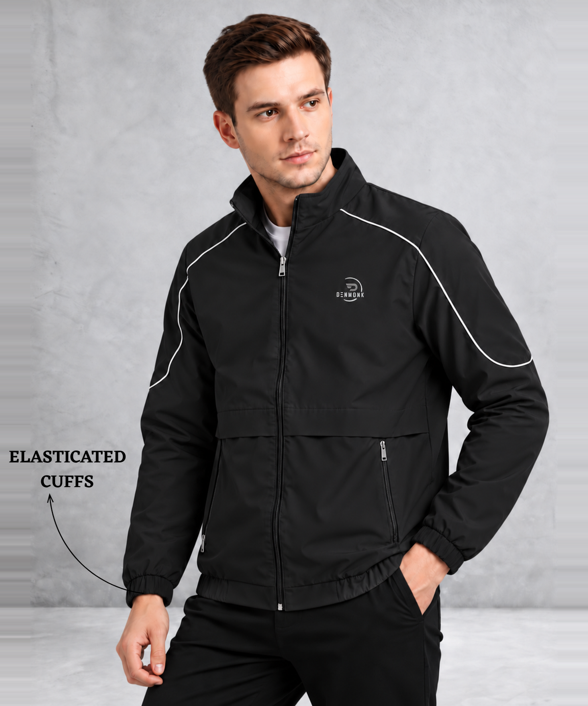Denmonk Men's Imported T-400 Windcheater Jacket with Inner Lining | 350 GSM | Regular Fit
