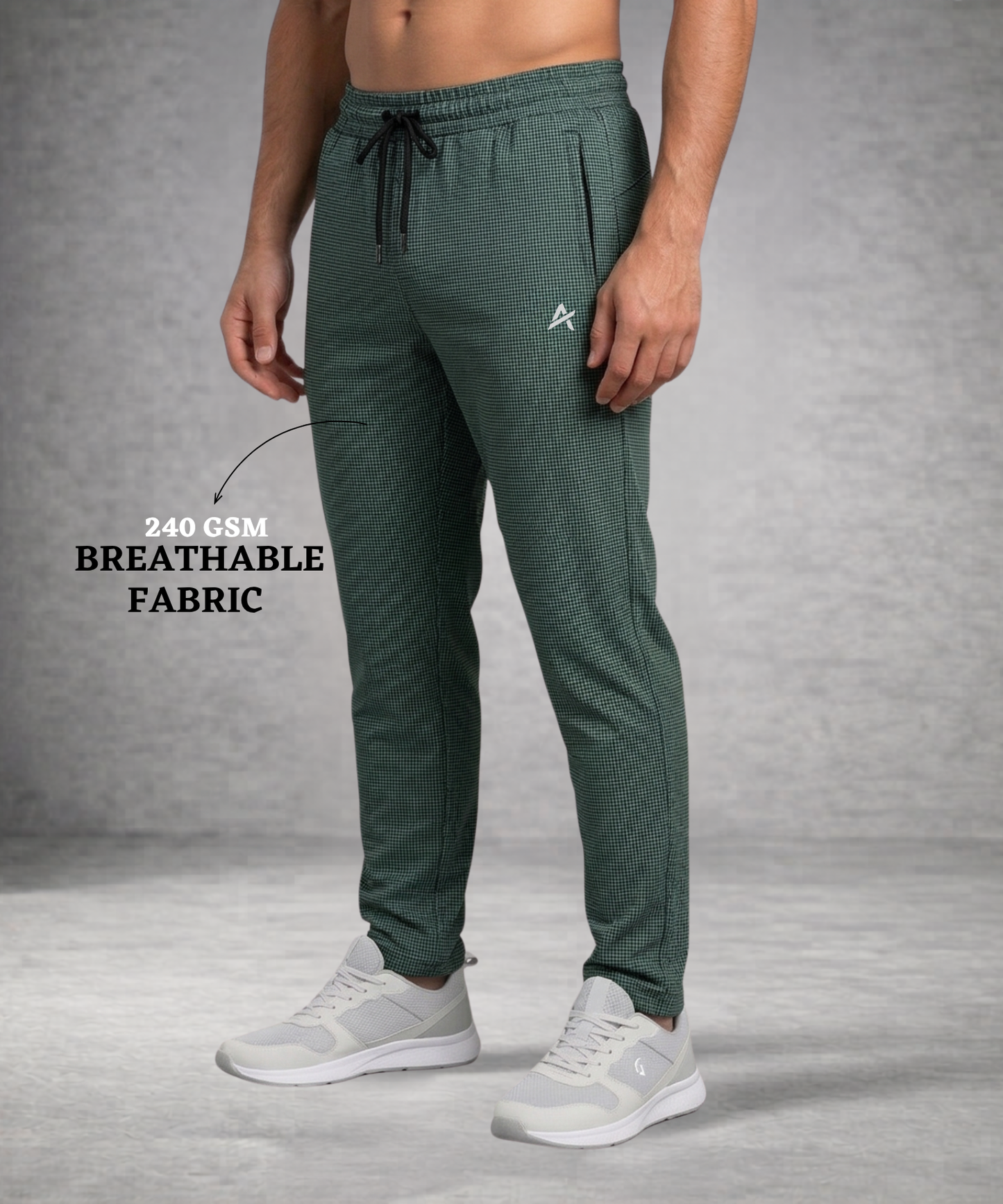 Men’s Trackpants – Premium Polyester Micro Black Dot Trackpants , 240 GSM Soft Comfort | Athvix Active Wear By Denmonk