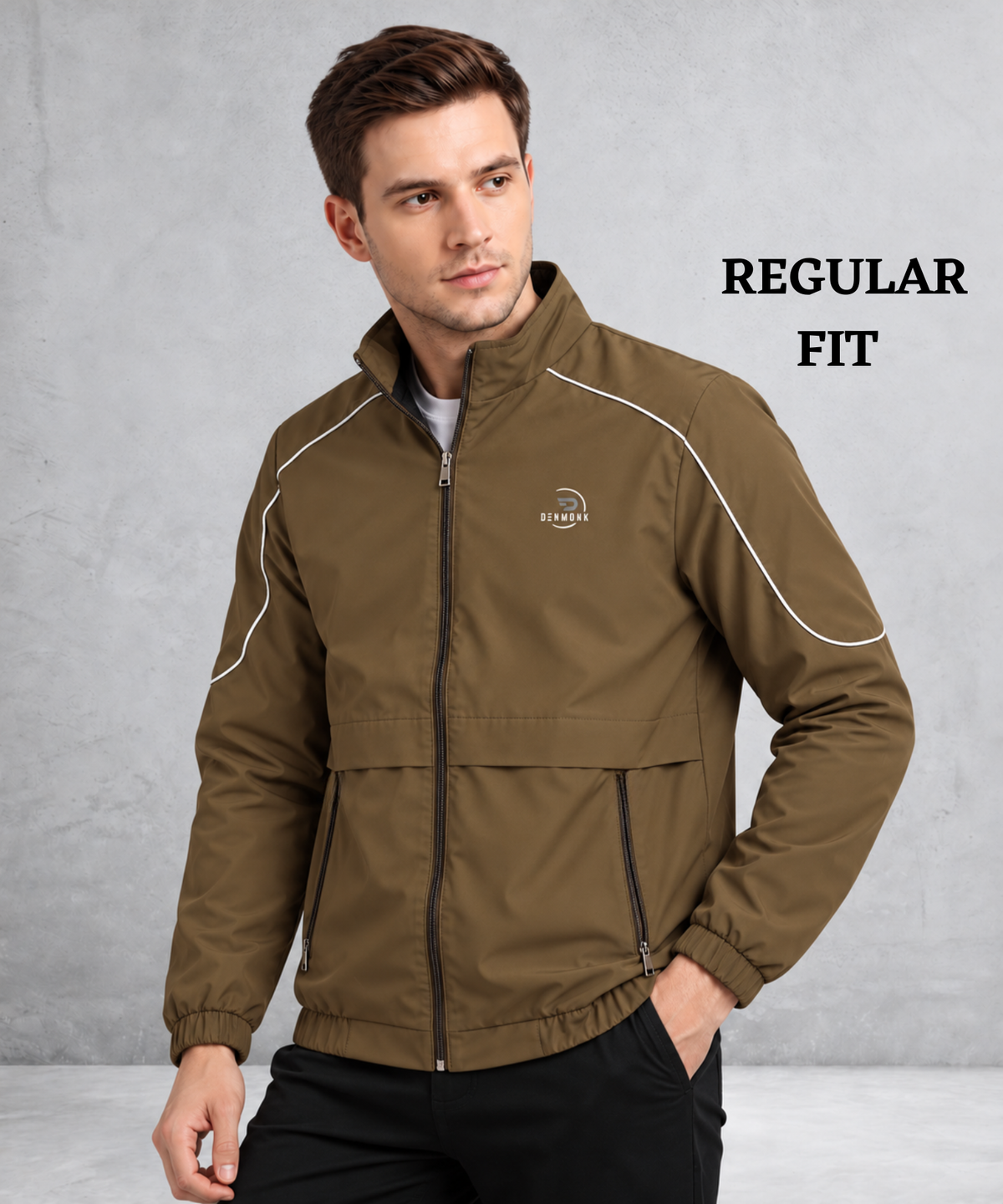 Denmonk Men's Imported T-400 Windcheater Jacket with Inner Lining | 350 GSM | Regular Fit