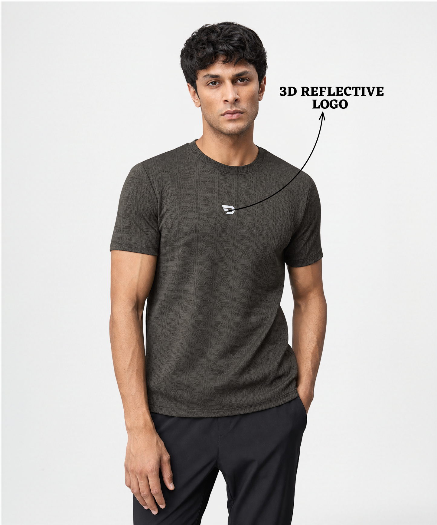 Men’s Jacquard Lycra Regular Fit T-Shirt – Premium 180 GSM