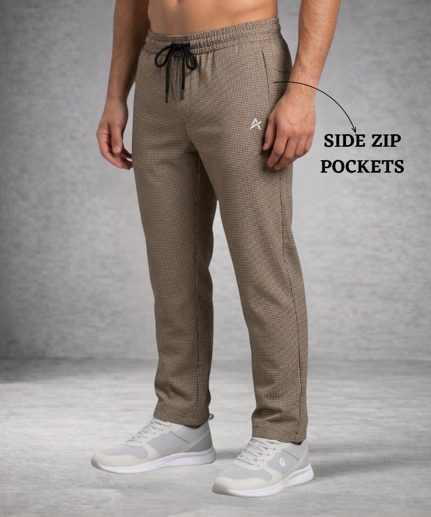 Men’s Trackpants – Premium Polyester Micro Black Dot Trackpants , 240 GSM Soft Comfort | Athvix Active Wear By Denmonk