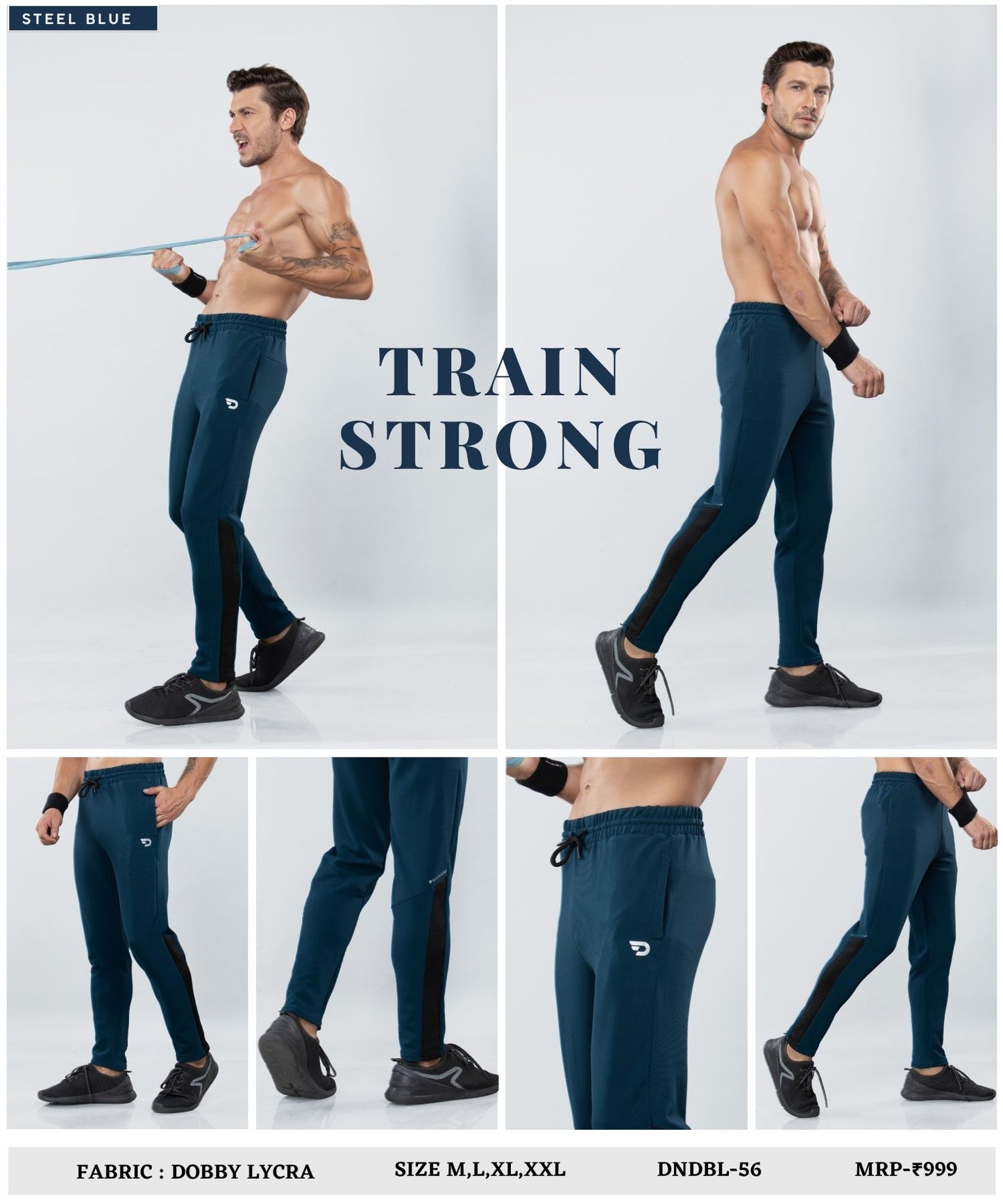 Bugdot Patch Detail Trackpant – Imported Dobby Lycra (280 GSM)