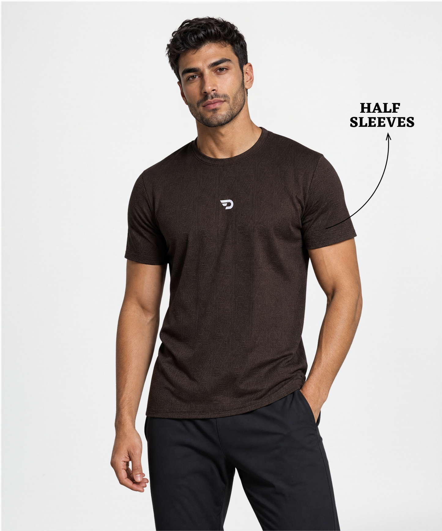 Men’s Jacquard Lycra Regular Fit T-Shirt – Premium 180 GSM