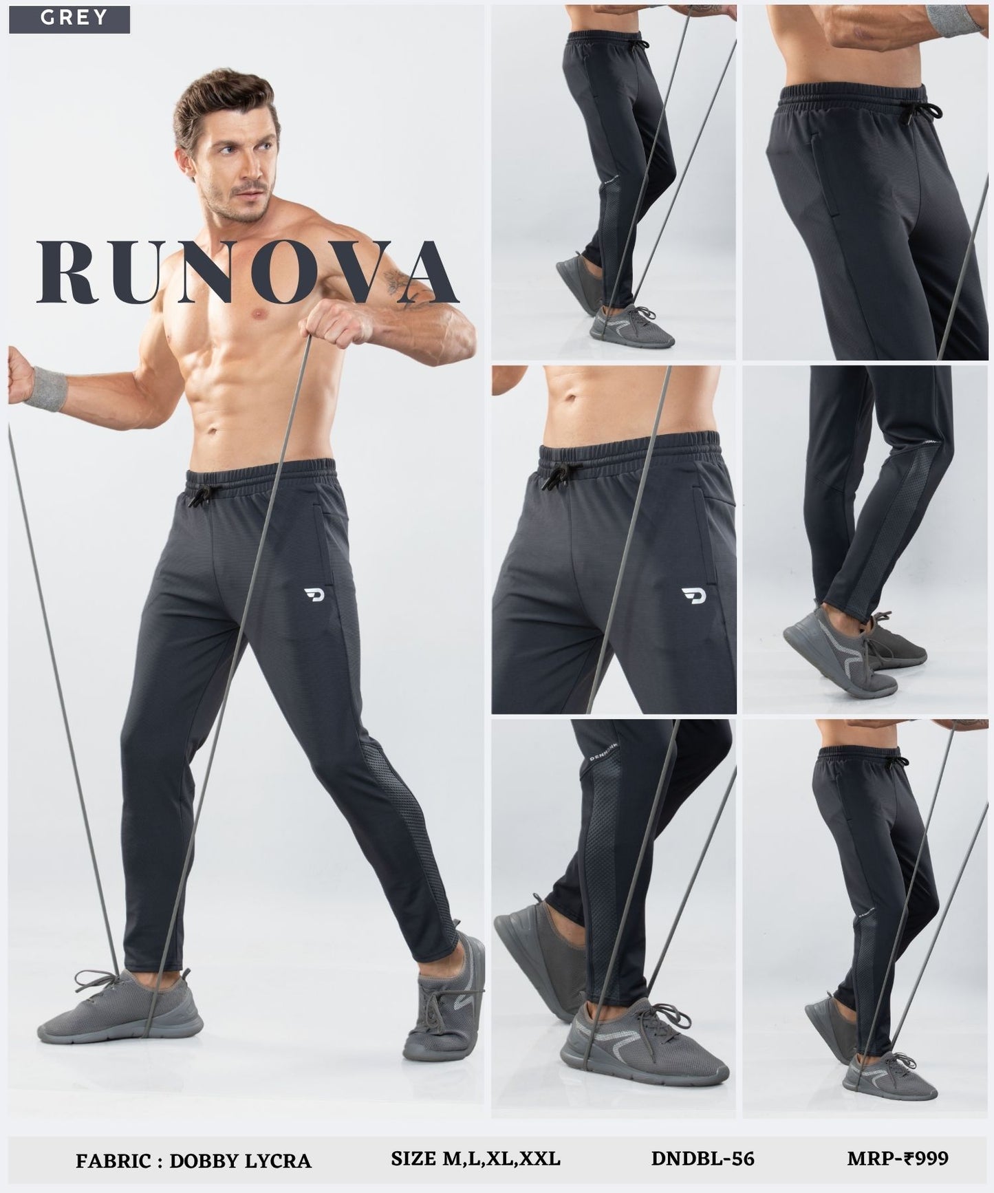 Bugdot Patch Detail Trackpant – Imported Dobby Lycra (280 GSM)