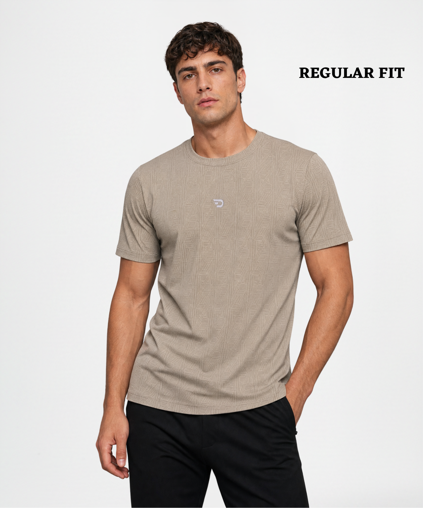 Men’s Jacquard Lycra Regular Fit T-Shirt – Premium 180 GSM