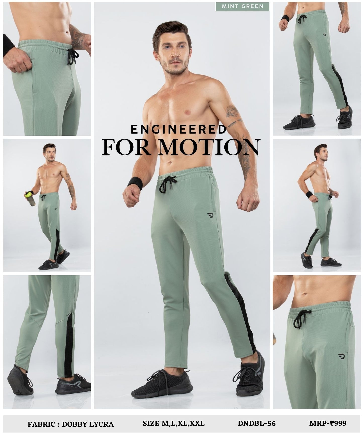 Bugdot Patch Detail Trackpant – Imported Dobby Lycra (280 GSM)