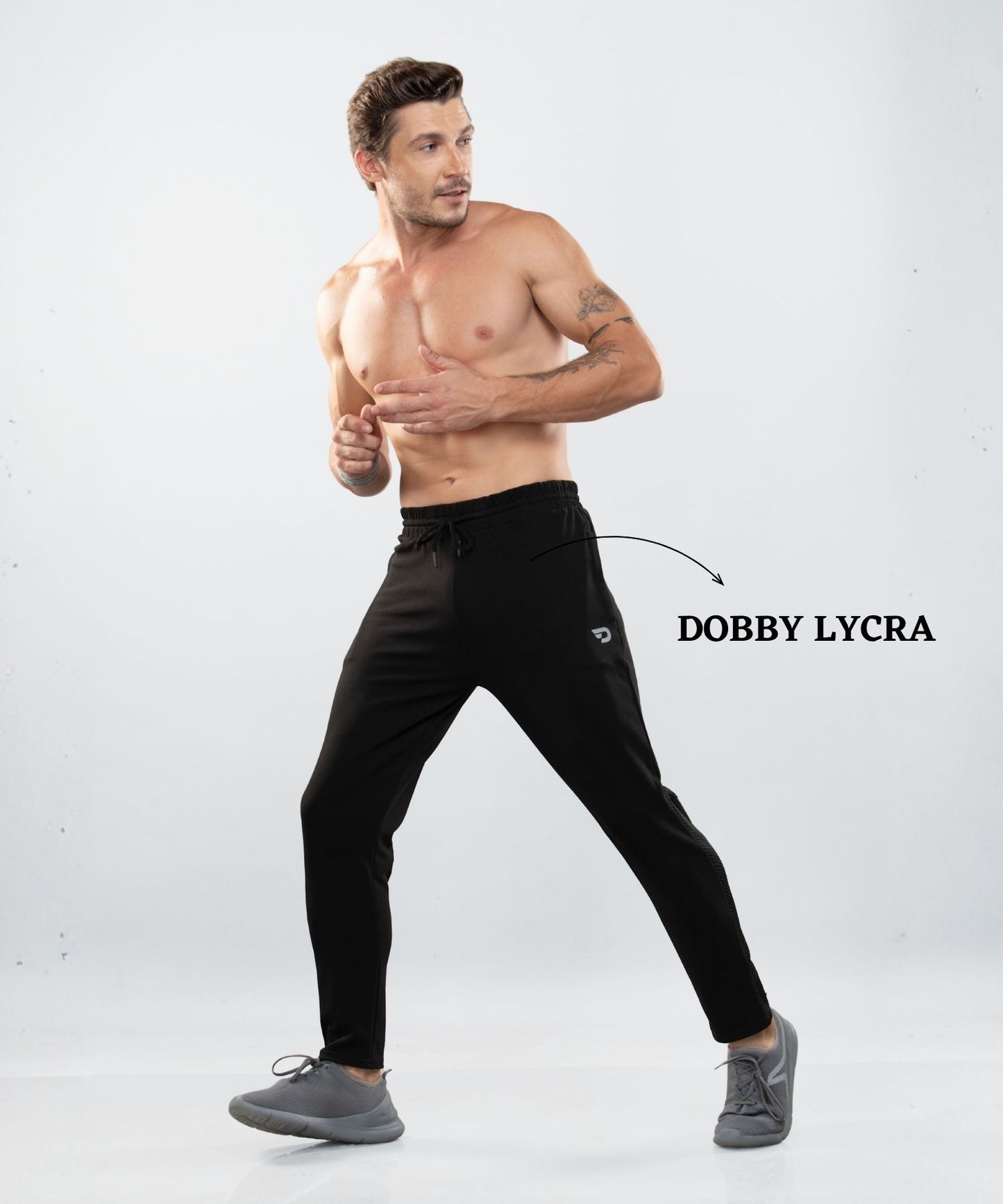 Bugdot Patch Detail Trackpant – Imported Dobby Lycra (280 GSM)