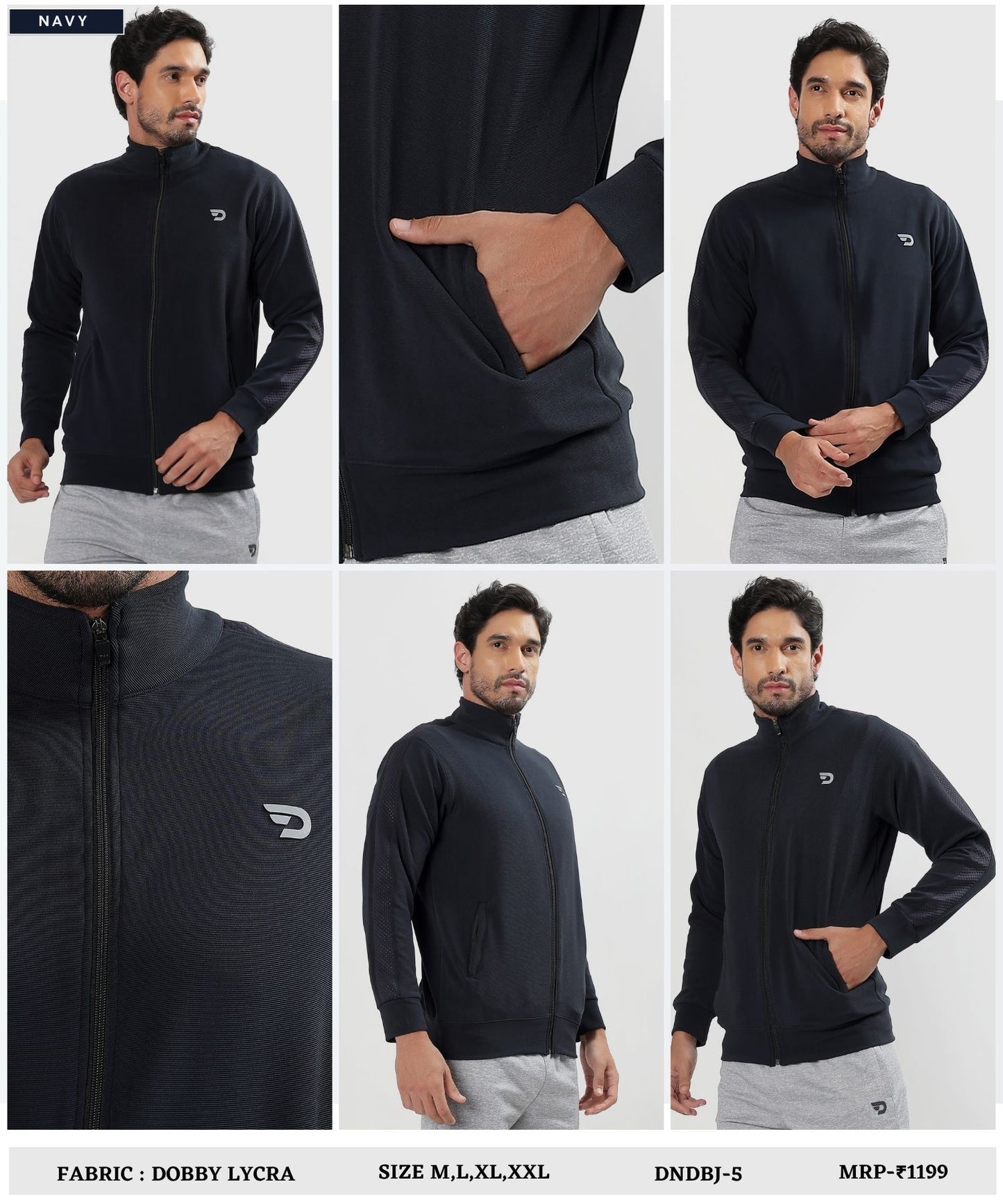 Stylish Full-Zip Jacket - Imported Dobby Lycra  (GSM 290)