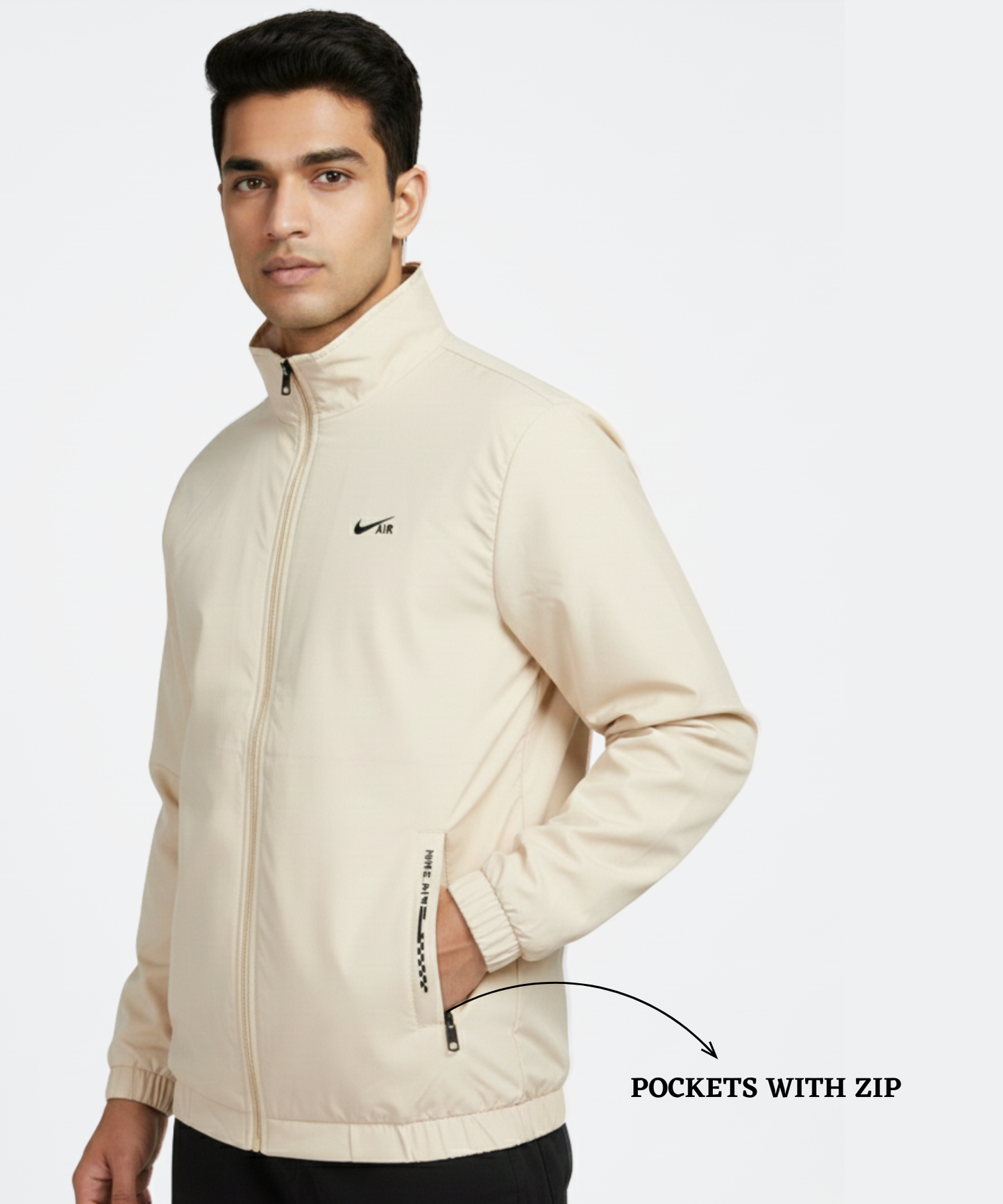 Imported Premium Feather touch Waterproof Windcheater ( Gsm 350 , Rice-knit fabric inside )