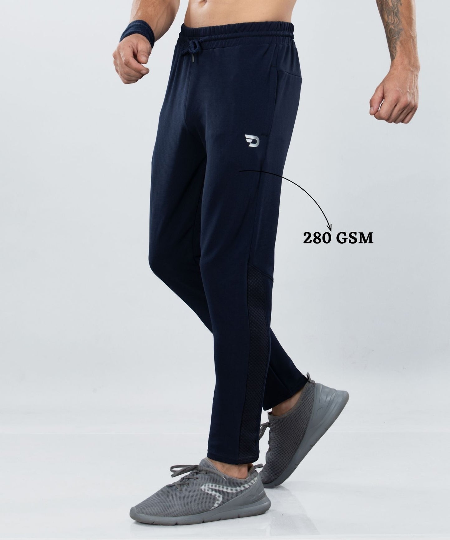 Bugdot Patch Detail Trackpant – Imported Dobby Lycra (280 GSM)