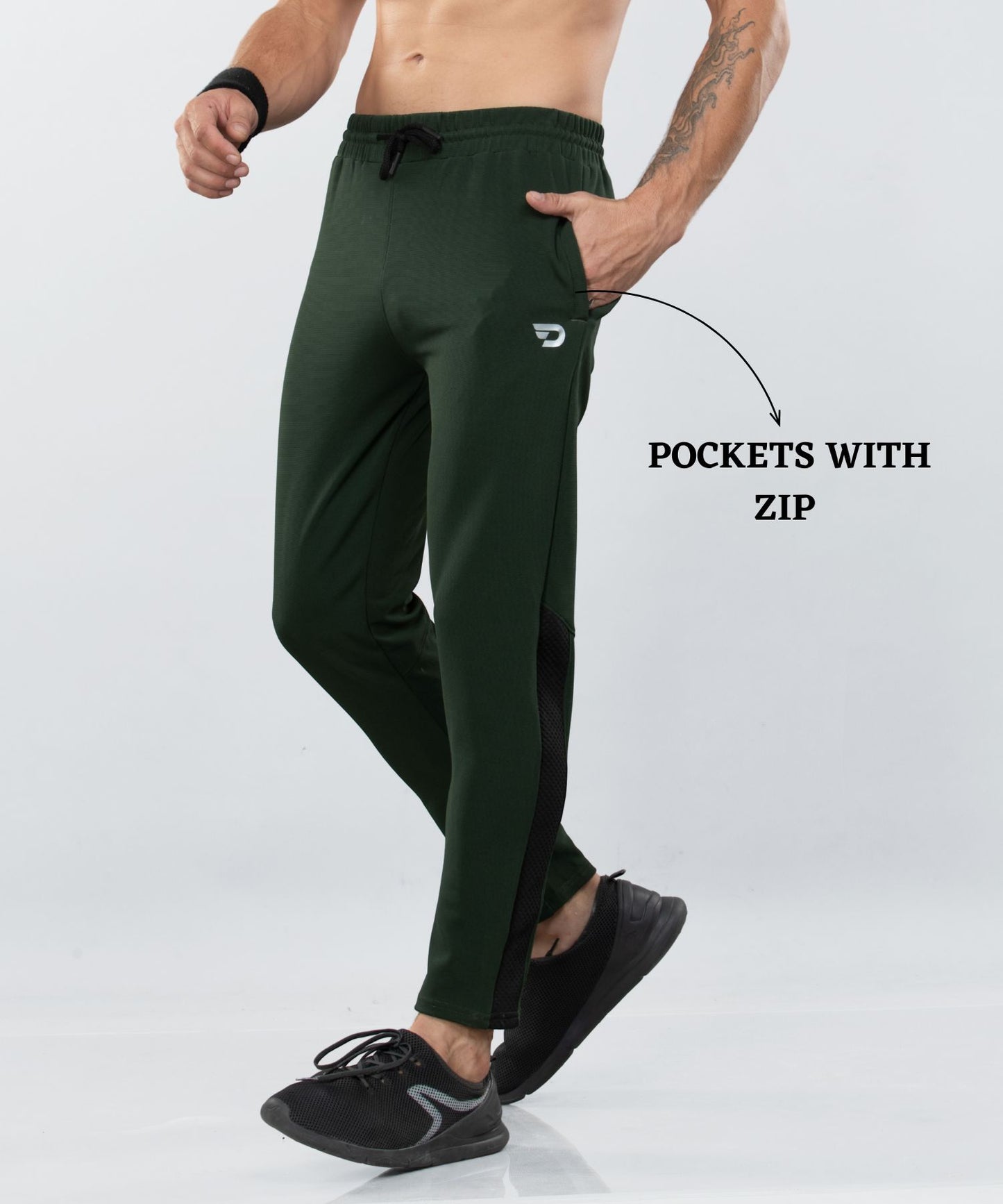 Bugdot Patch Detail Trackpant – Imported Dobby Lycra (280 GSM)