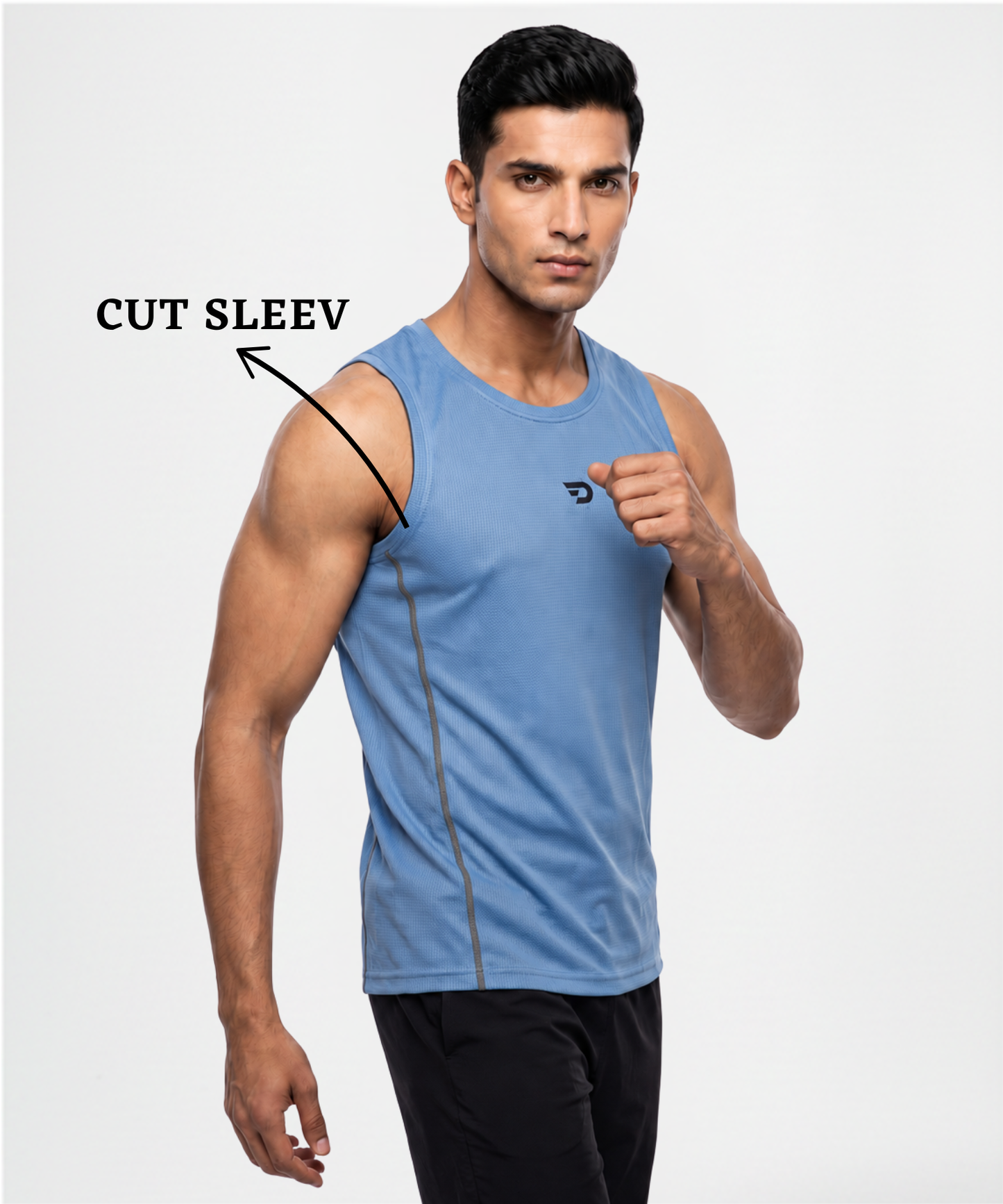 Imported Dotknit Lycra Reebok Knit  Sando for Men | 180 GSM Breathable Stretch Fabric | Contrast Piping Running & Gym Vest