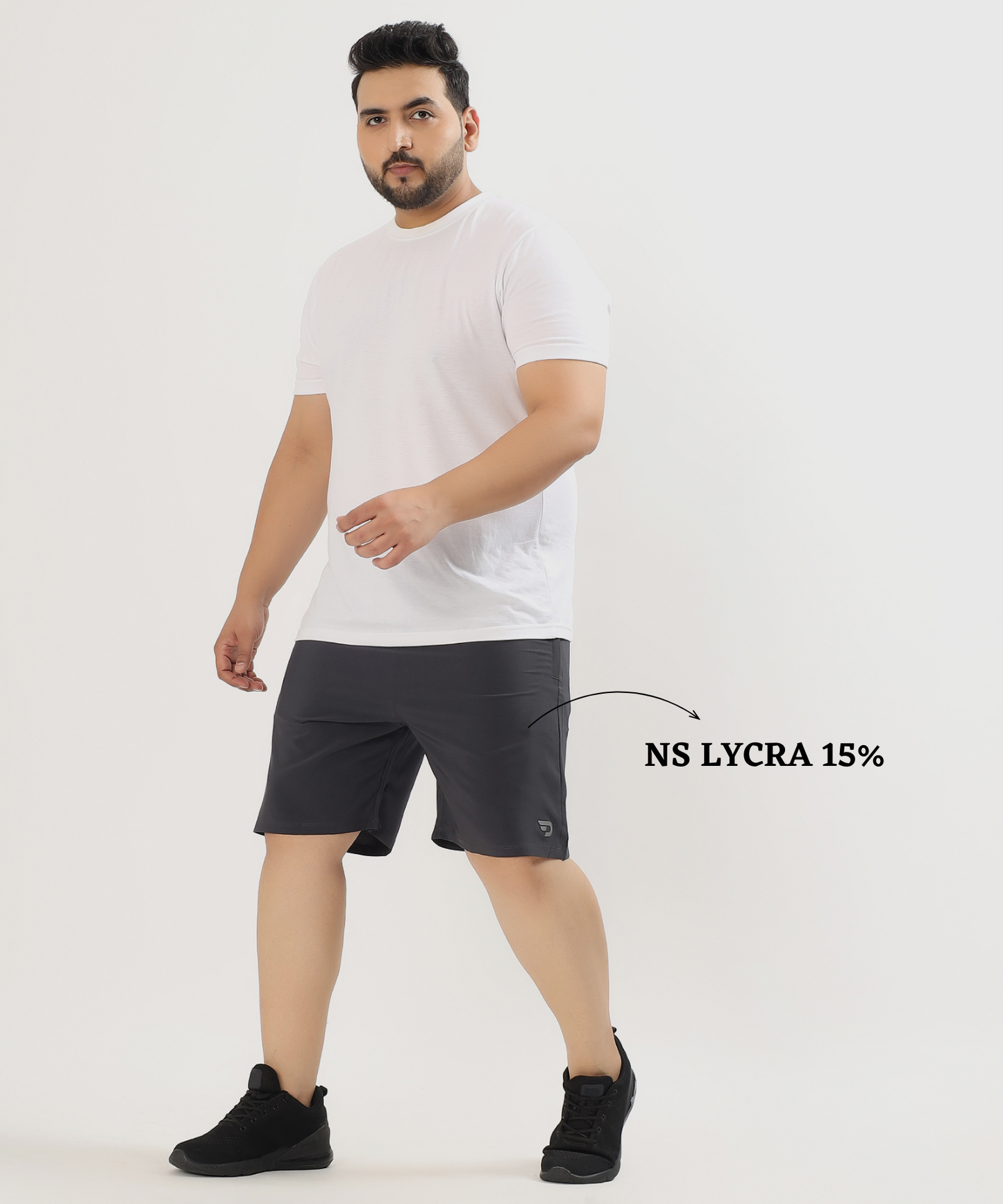 Imported NS Parachute Lycra Plus Size Men’s Shorts (15% Lycra, 130 GSM)