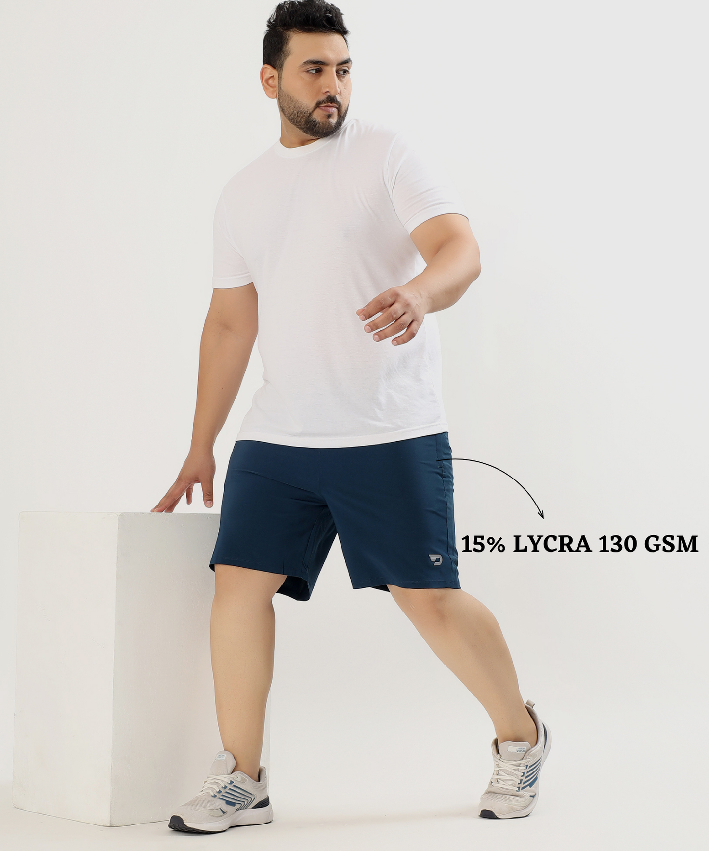 Imported NS Parachute Lycra Plus Size Men’s Shorts (15% Lycra, 130 GSM)