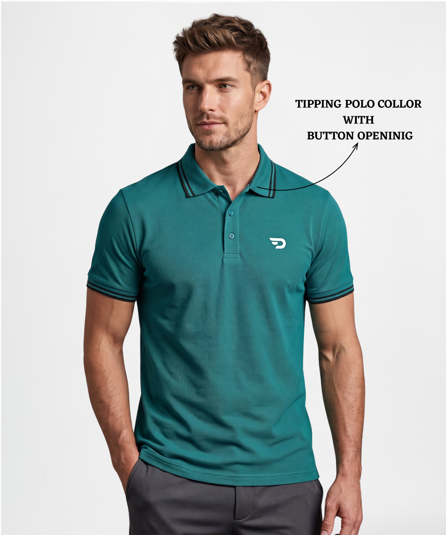 Imported Cotton Feel Matty Lycra Polo T-Shirt for Men | 220 GSM | Regular Fit | Contrast Tipping Collar & Sleeves