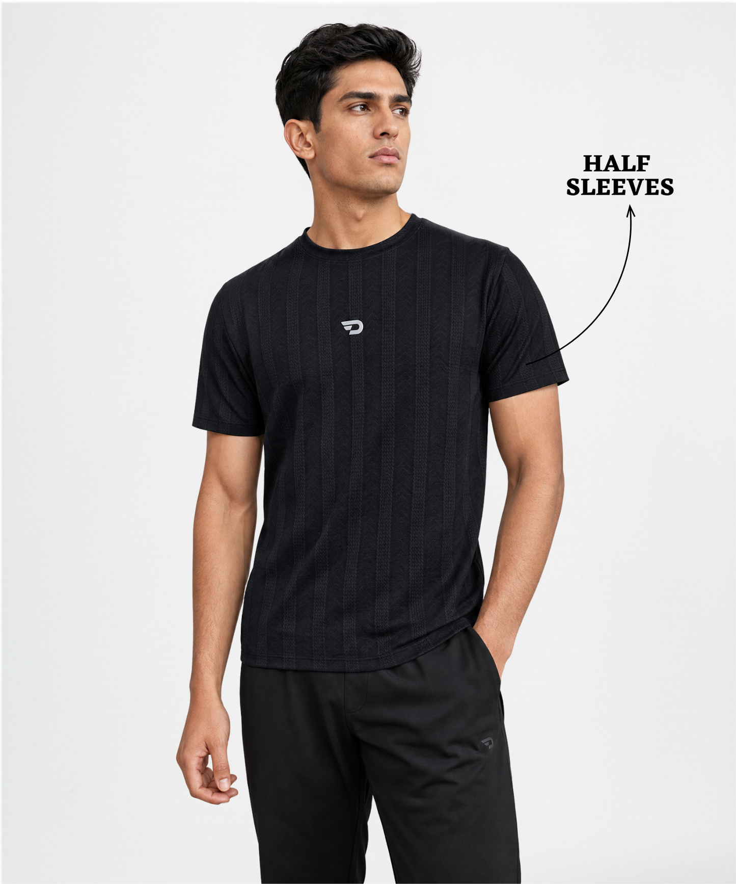 Men’s Imported Jacquard Lycra T-Shirt | 180 GSM | Regular Fit | Half Sleeve