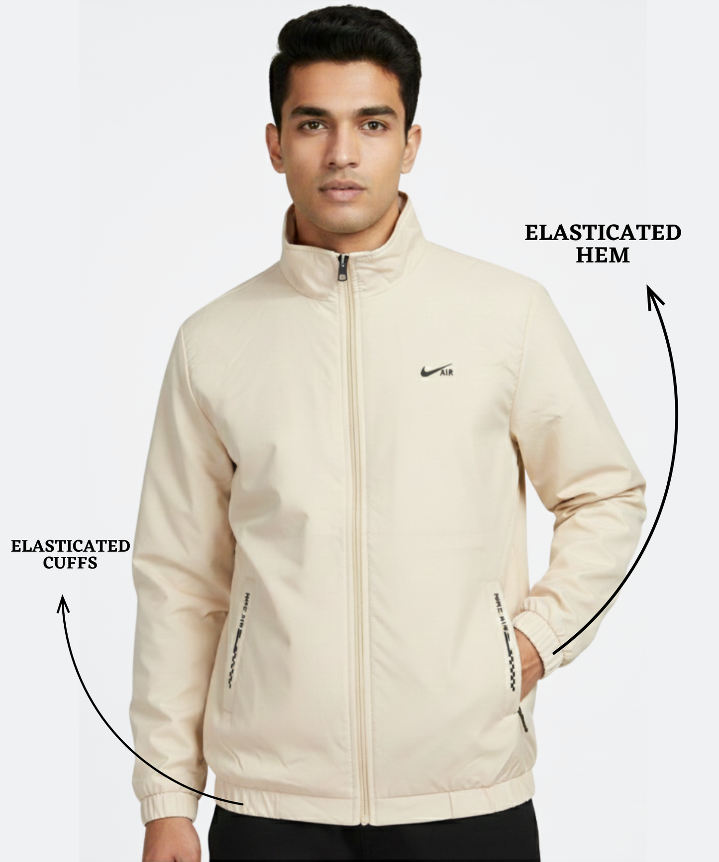 Imported Premium Feather touch Waterproof Windcheater ( Gsm 350 , Rice-knit fabric inside )