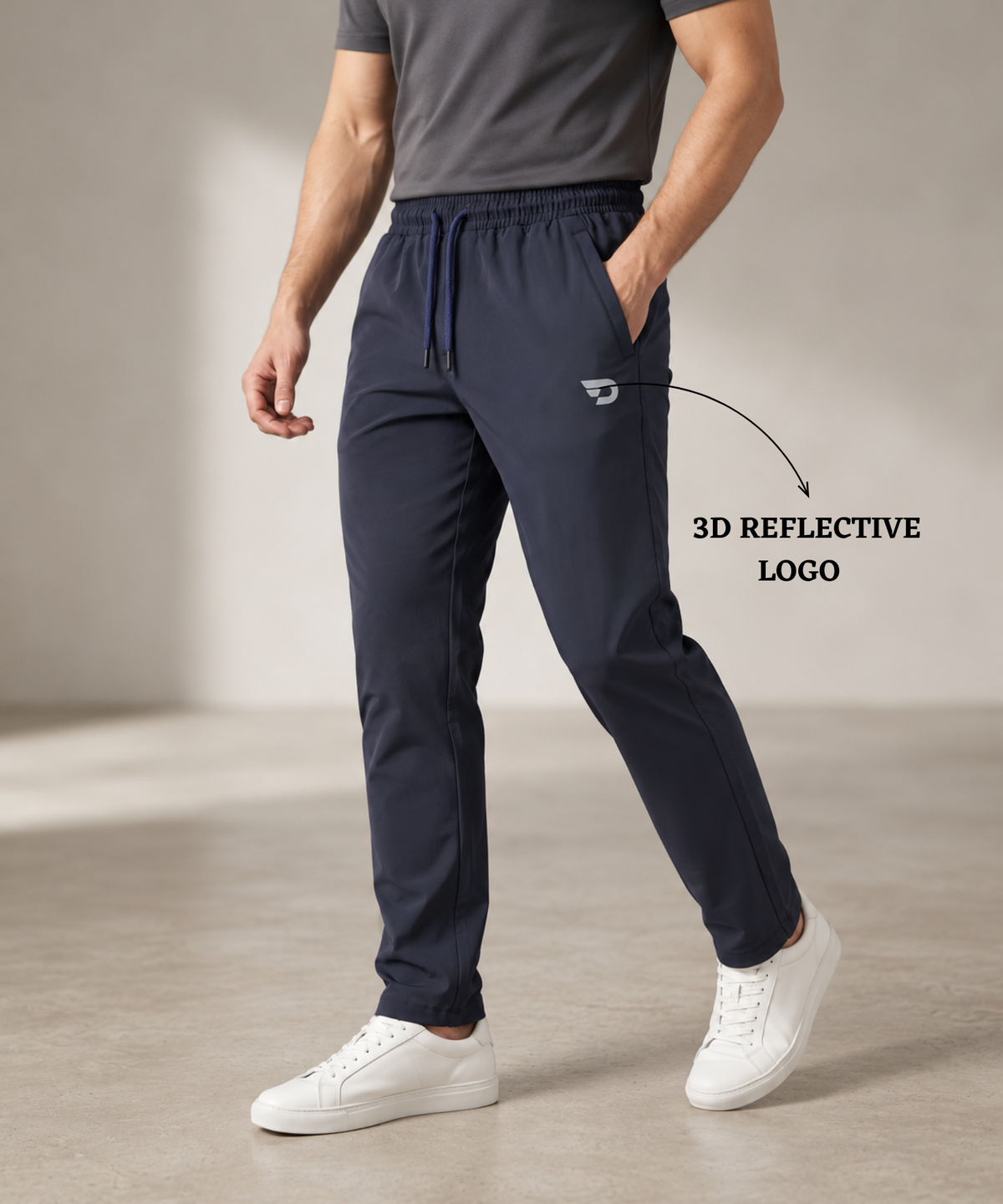 Denmonk Men's Imported Nylon Terry Track Pants | 180–190 GSM | Slim Fit