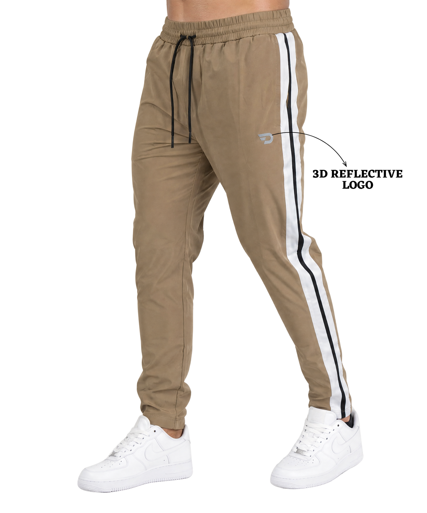 Men's Imported NS Parachute Lycra Track Pants | 20% Lycra 145 GSM | Contrast with Side Stripe | Slim Fit