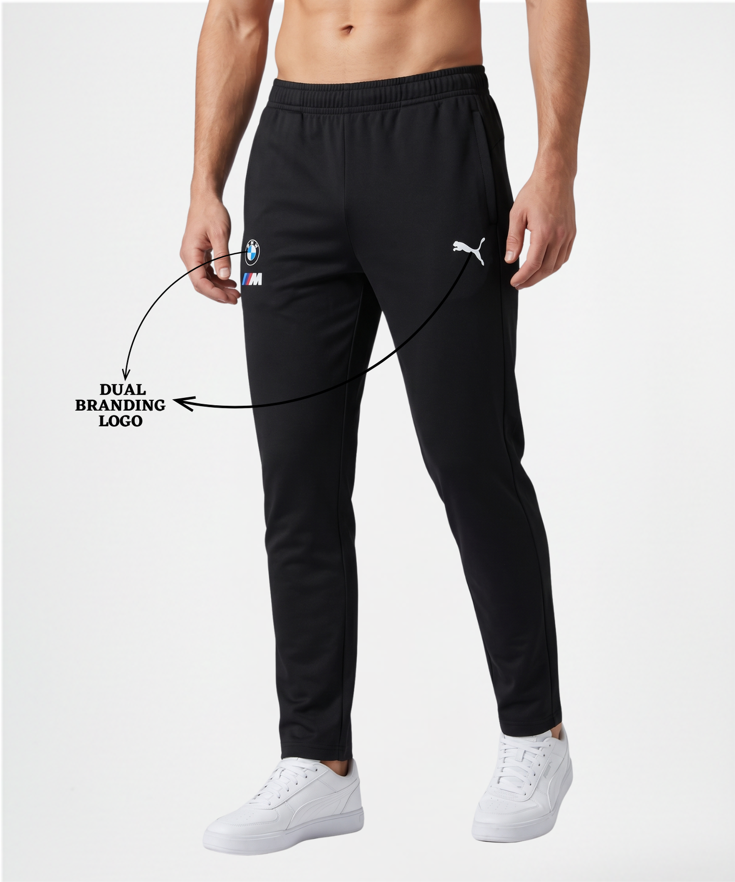 Imported Poly Cotton Lycra TrackPant (GSM 250) | Dual Branding Logo| Slim Fit