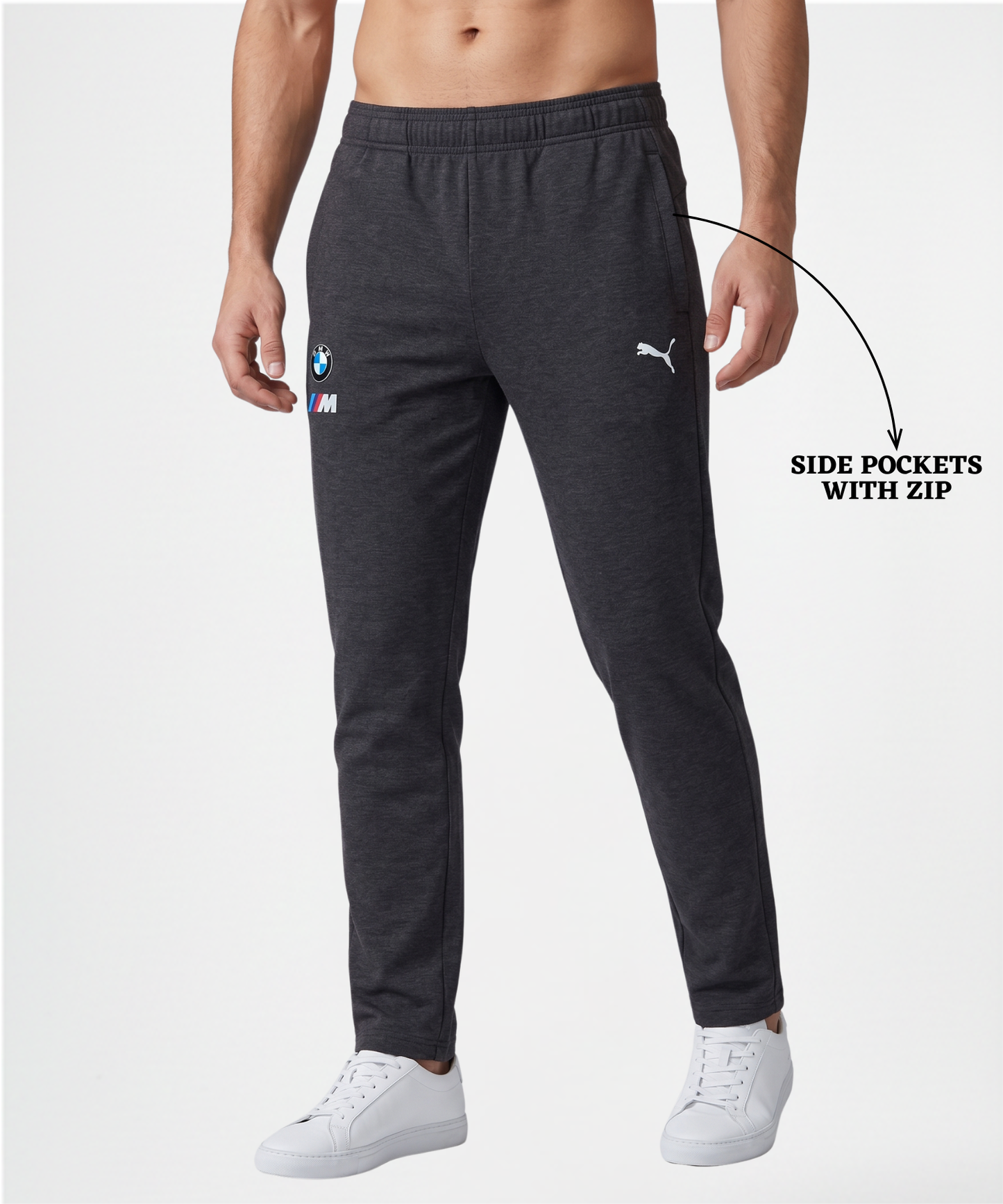 Imported Poly Cotton Lycra TrackPant (GSM 250) | Dual Branding Logo| Slim Fit