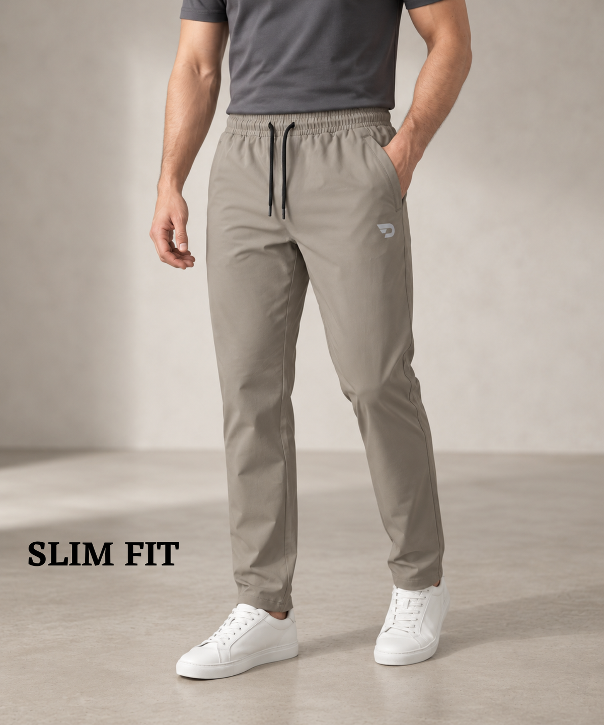 Denmonk Men's Imported Nylon Terry Track Pants | 180–190 GSM | Slim Fit