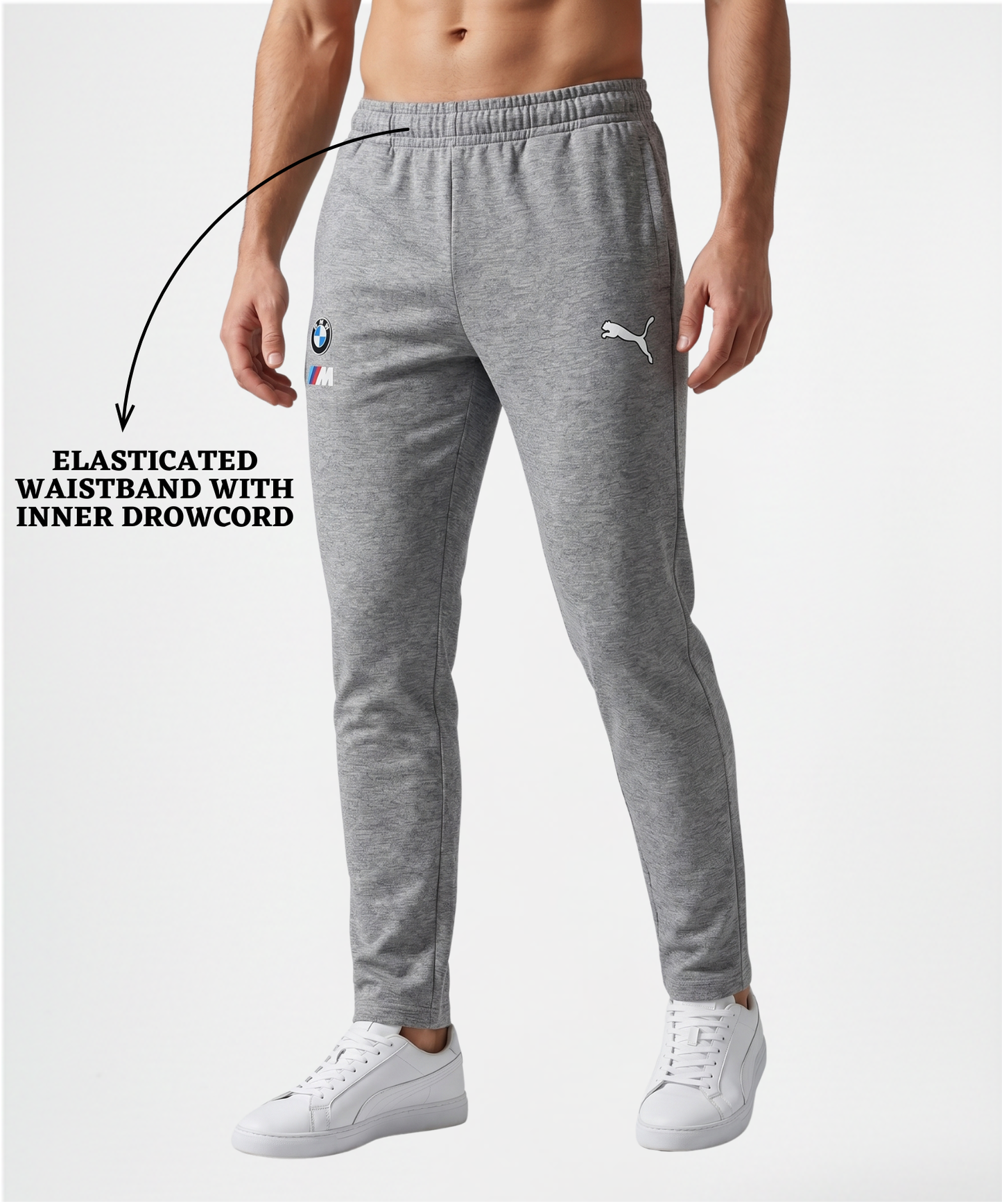 Imported Poly Cotton Lycra TrackPant (GSM 250) | Dual Branding Logo| Slim Fit