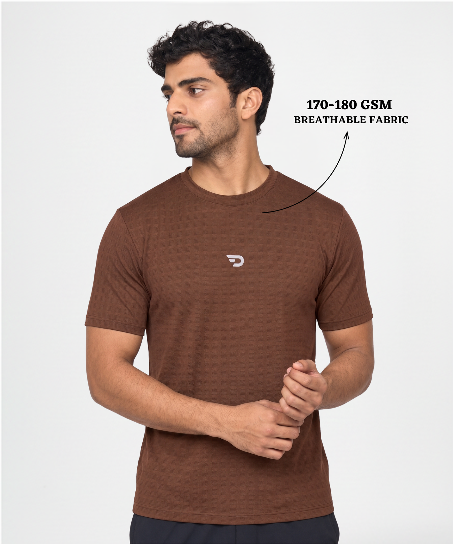 Imported Mesh Jacquard Lycra Sports T-Shirt for Men | 170 GSM | Regular Fit