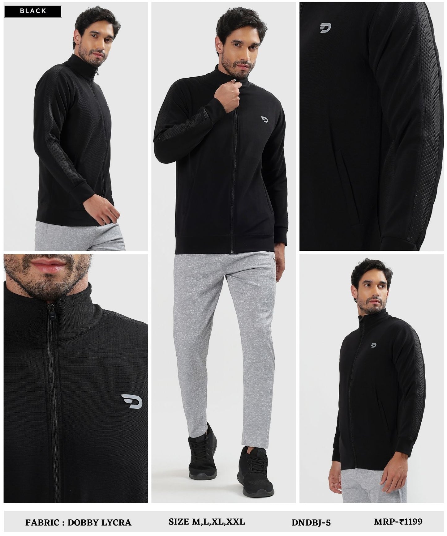Stylish Full-Zip Jacket - Imported Dobby Lycra  (GSM 290)