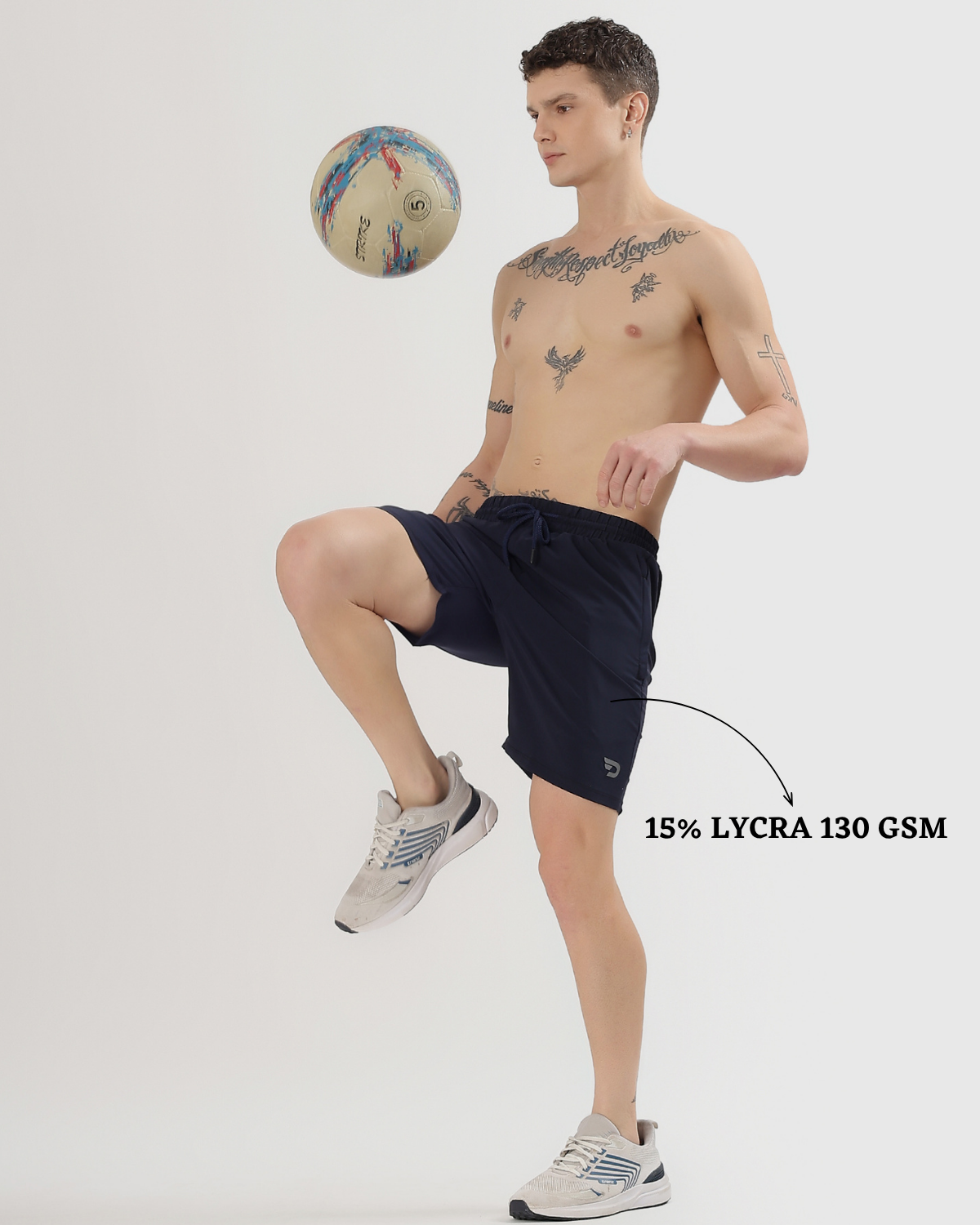 Men’s Solid Active Shorts - Imported Ns Parachute Lycra (15% Lycra 130 GSM)