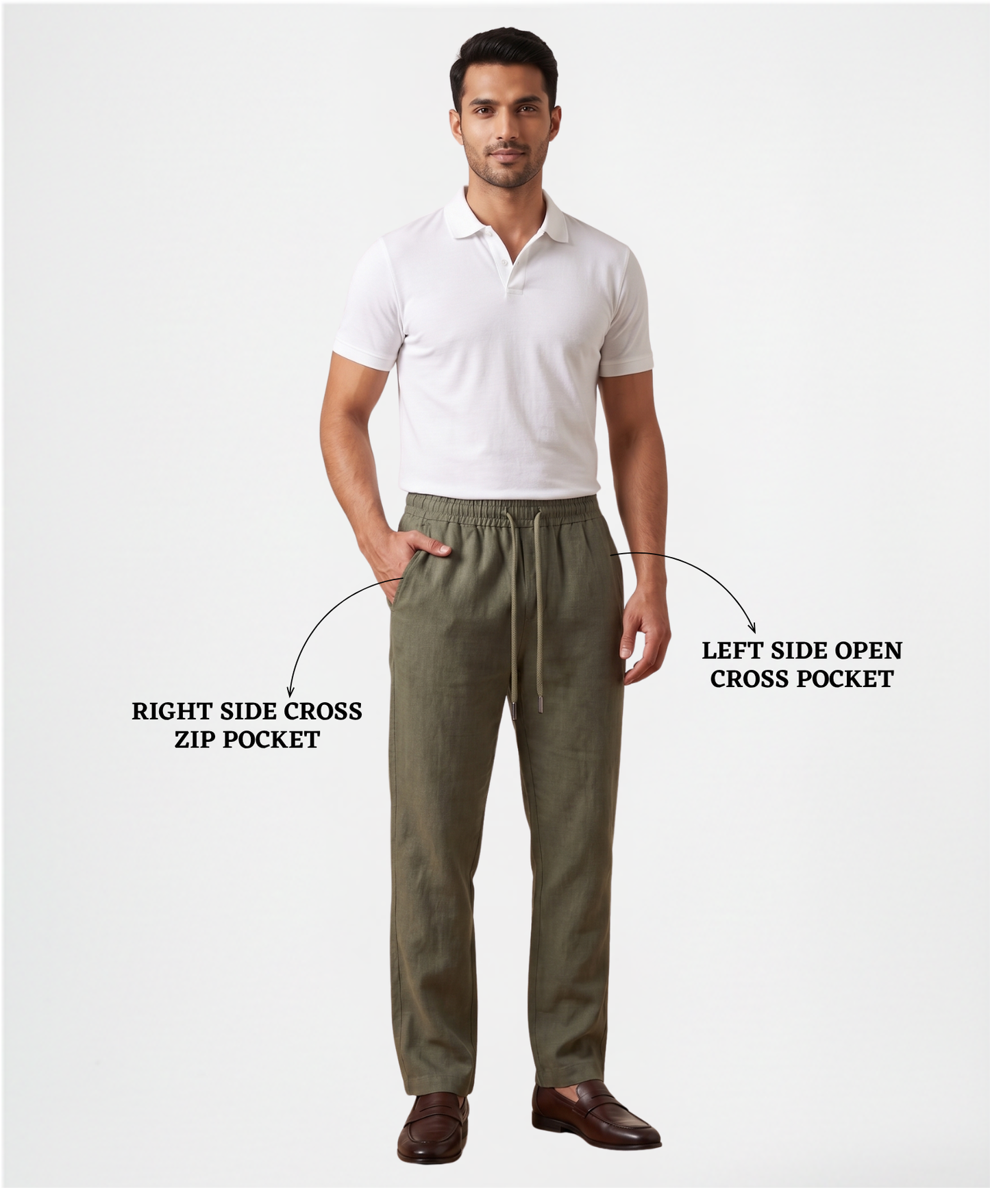 Premium Cotton Linen Slub Lycra Casual Pants – Comfort Fit | DOD