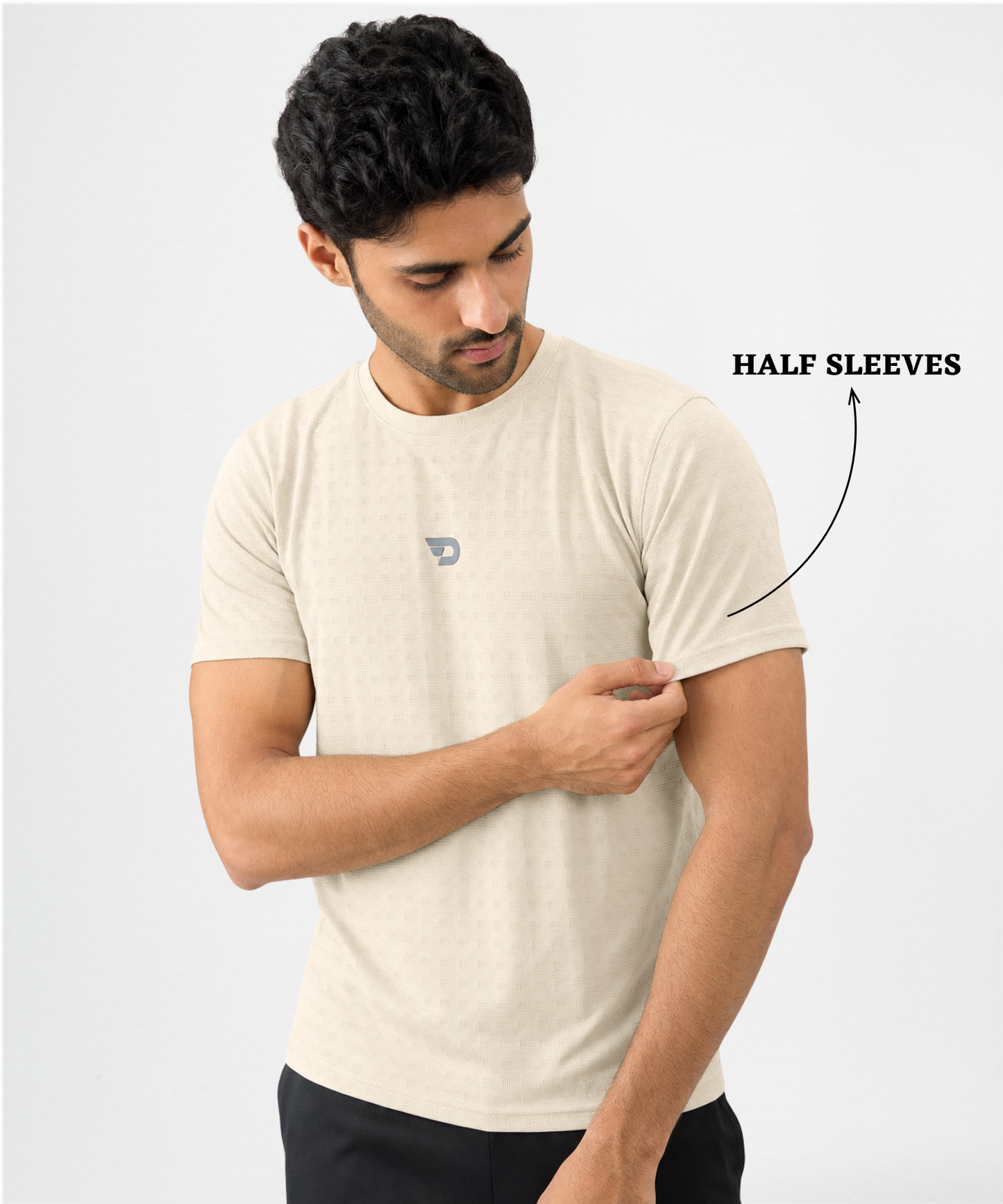 Imported Mesh Jacquard Lycra Sports T-Shirt for Men | 170 GSM | Regular Fit