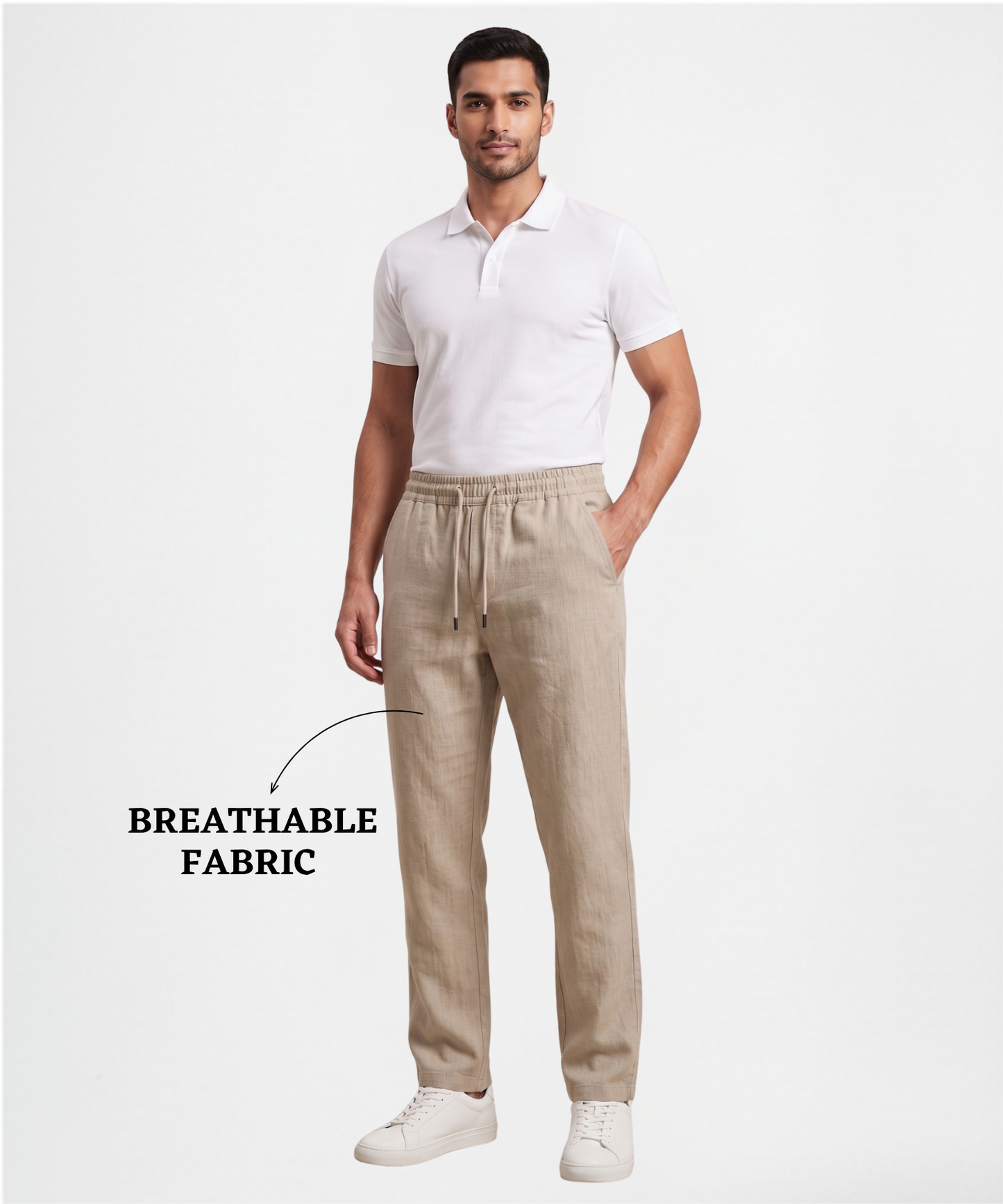 Premium Cotton Linen Slub Lycra Casual Pants – Comfort Fit | DOD