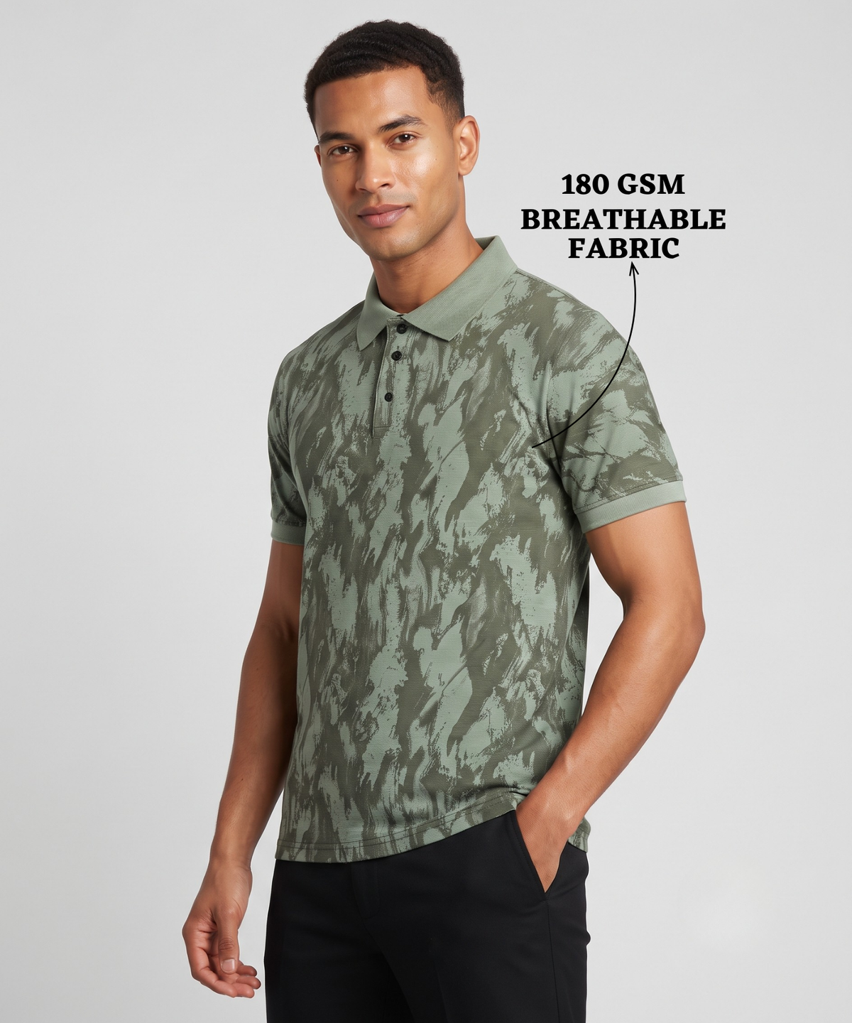 Denmonk Men’s Imported Korean Check Lycra Printed Polo T-Shirt | 180 GSM | Regular Fit