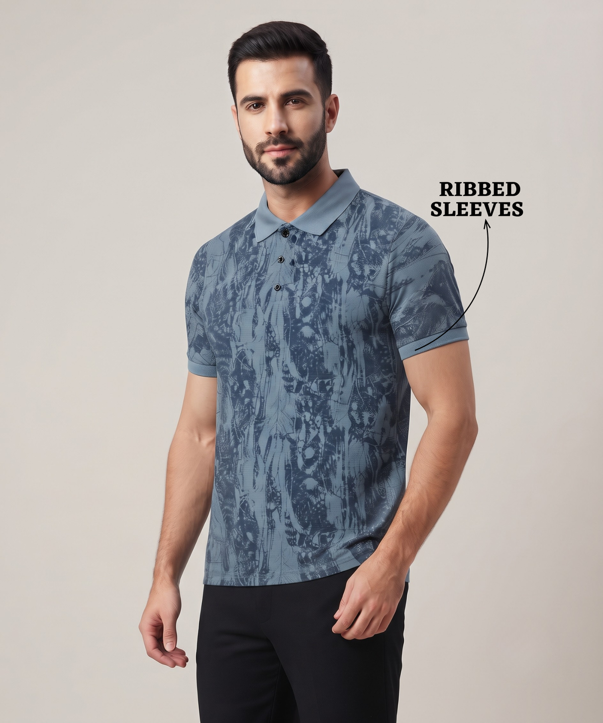 Denmonk Men’s Imported Korean Check Lycra Printed Polo T-Shirt | 180 GSM | Regular Fit