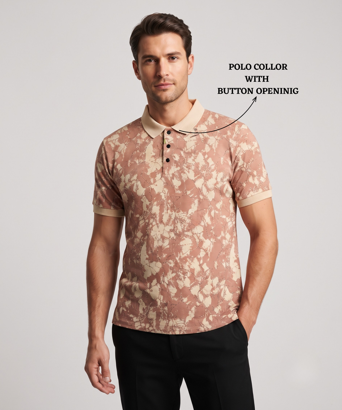Denmonk Men’s Imported Korean Check Lycra Printed Polo T-Shirt | 180 GSM | Regular Fit